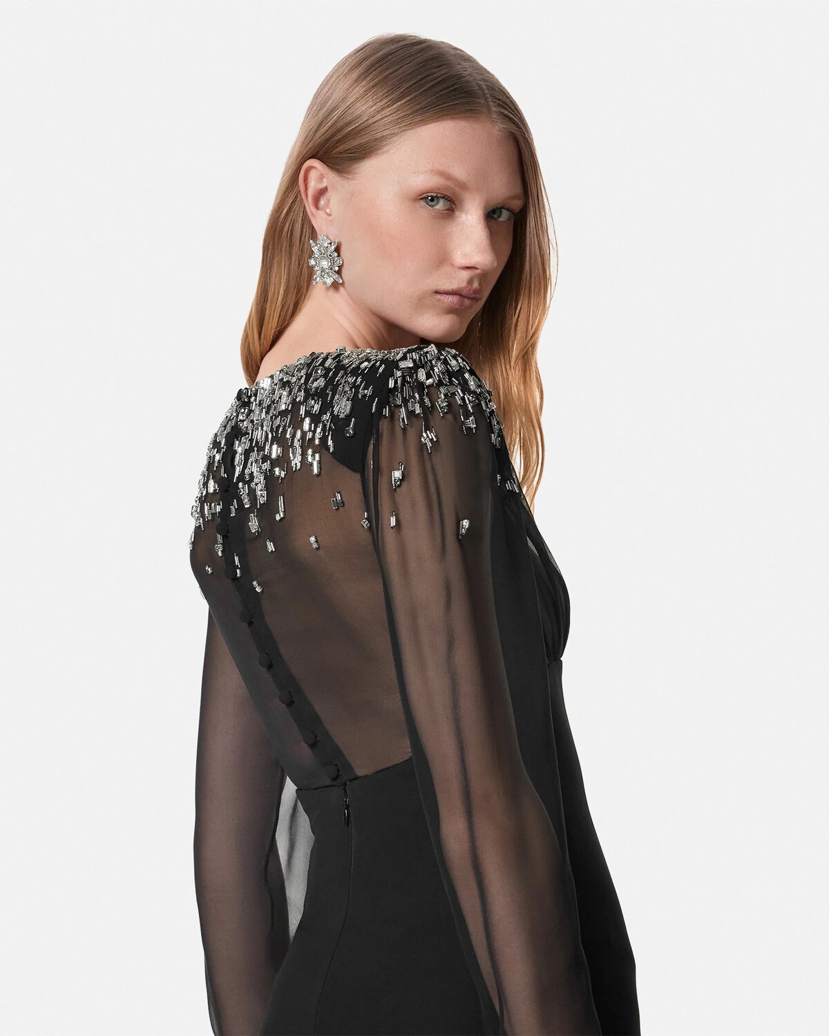 Embellished Boat-Neck Silk Cady Gown - 3