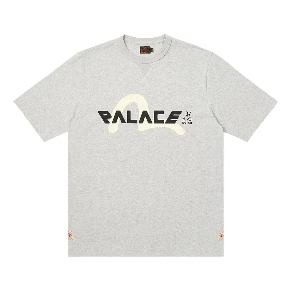 Palace x Evisu Logo T-shirt 'Grey Marl' 2ESPAM4TS1153XXCTGRYH - 1