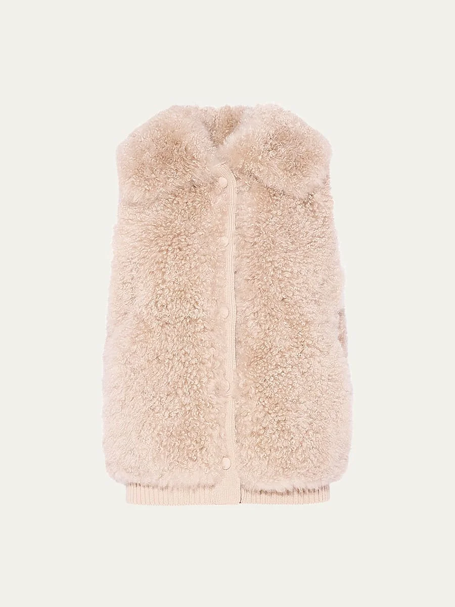 Curly Shearling Vest - 1