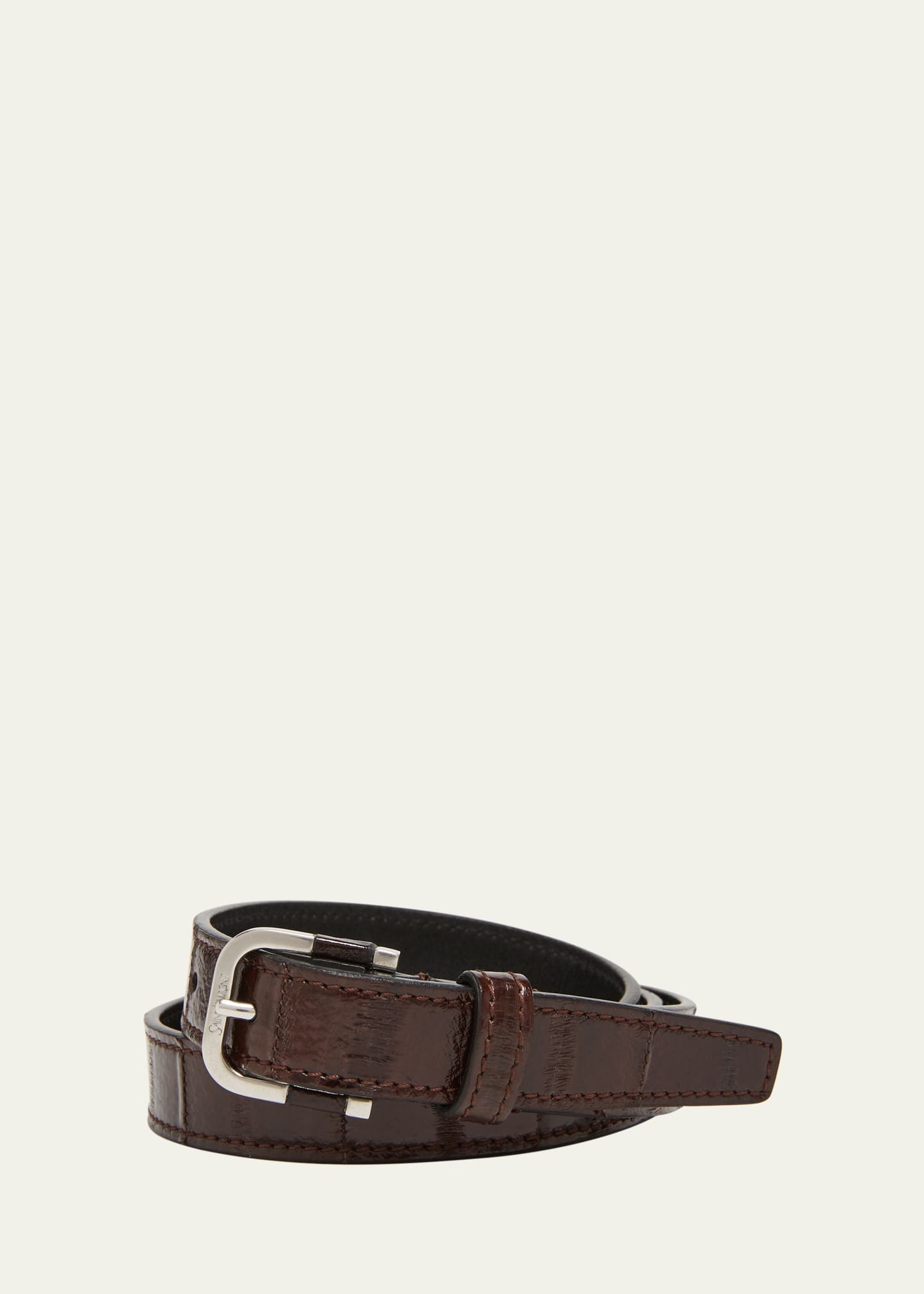 Men's Skinny Belt in Eel Leather - 1