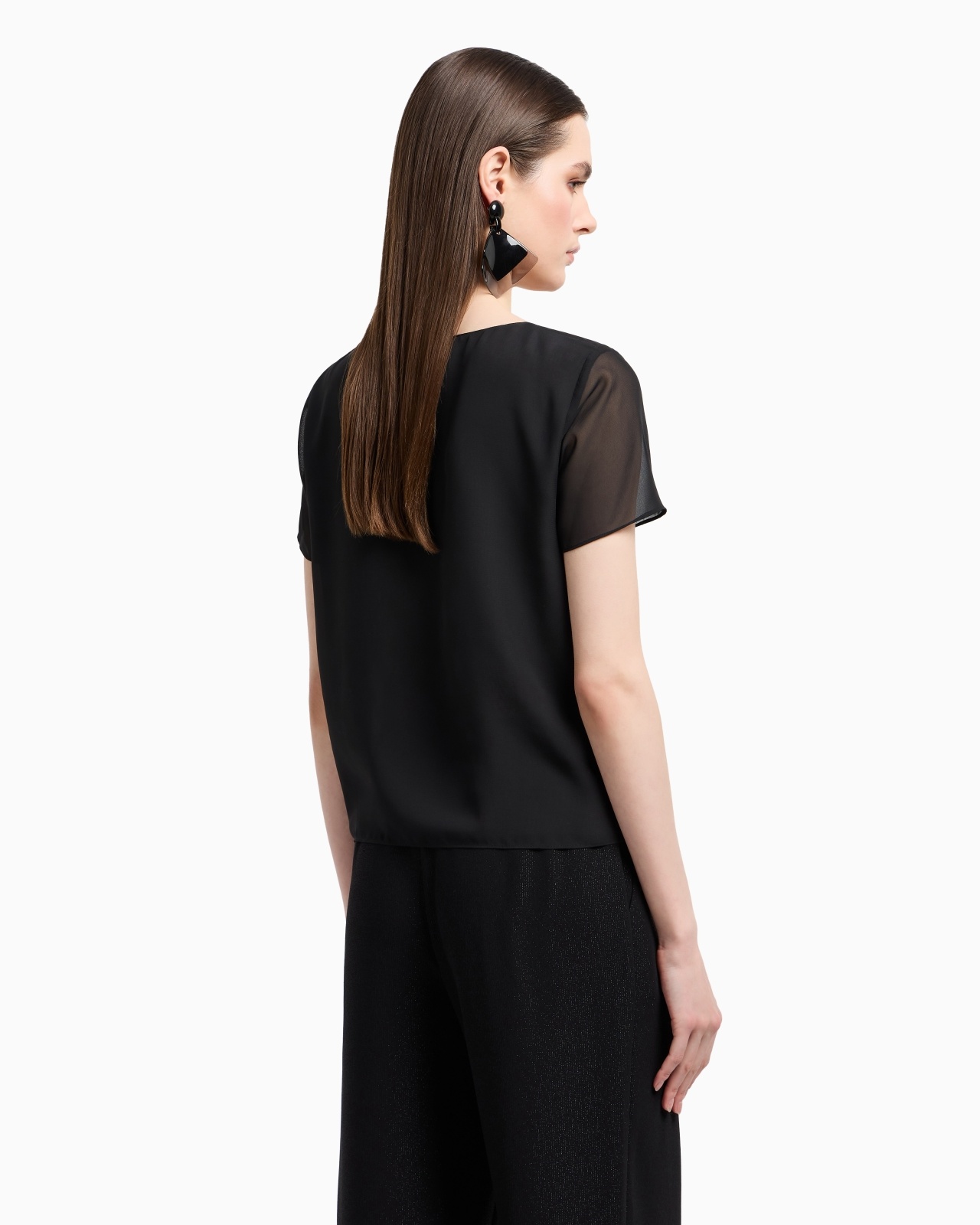 TECHNICAL GEORGETTE V-NECK BLOUSE - 3