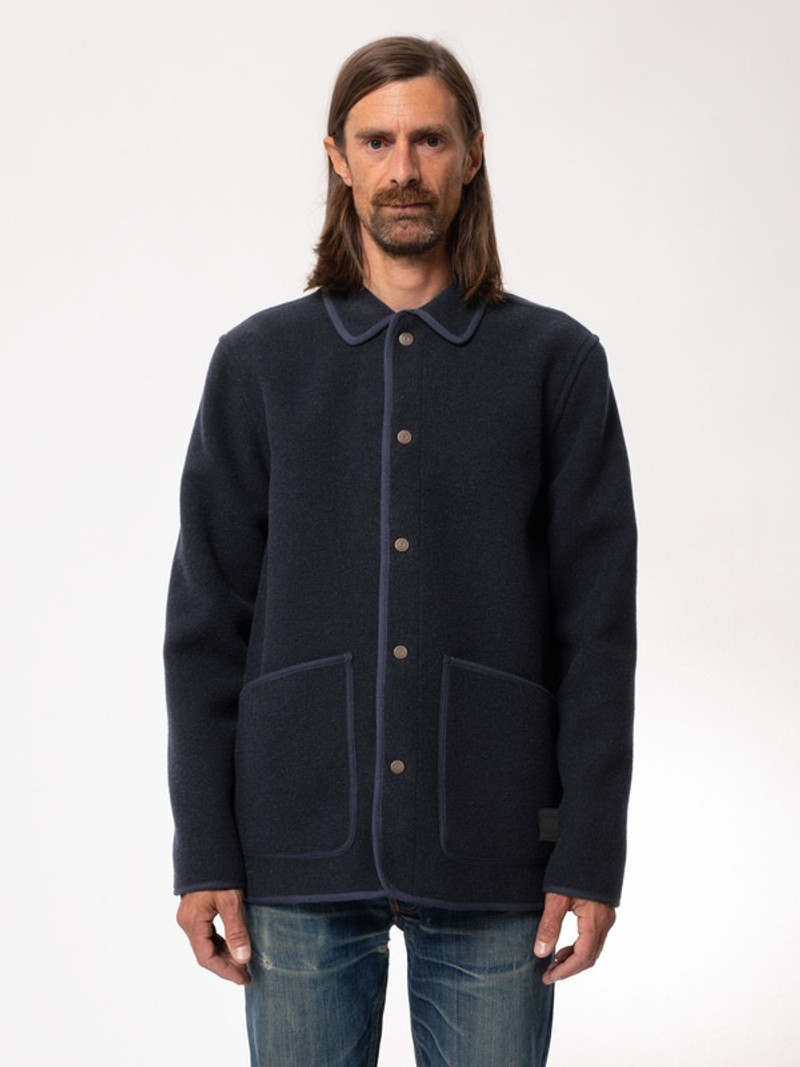 Nudie Jeans Fred Cloth Jacket Navy outlook