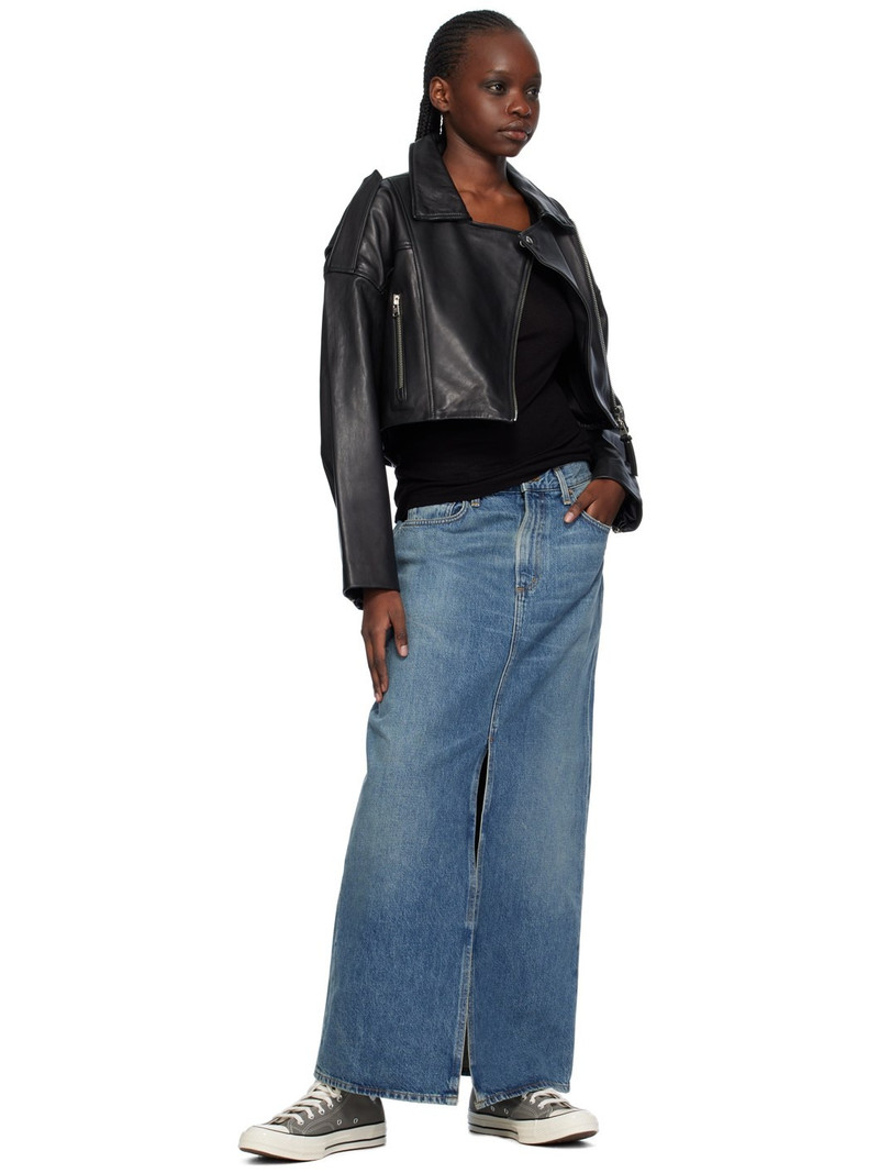 AGOLDE Blue Leif Denim Maxi Skirt outlook