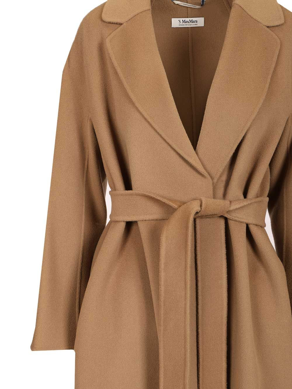Wool Drap Midi Coat Coats Beige - 4