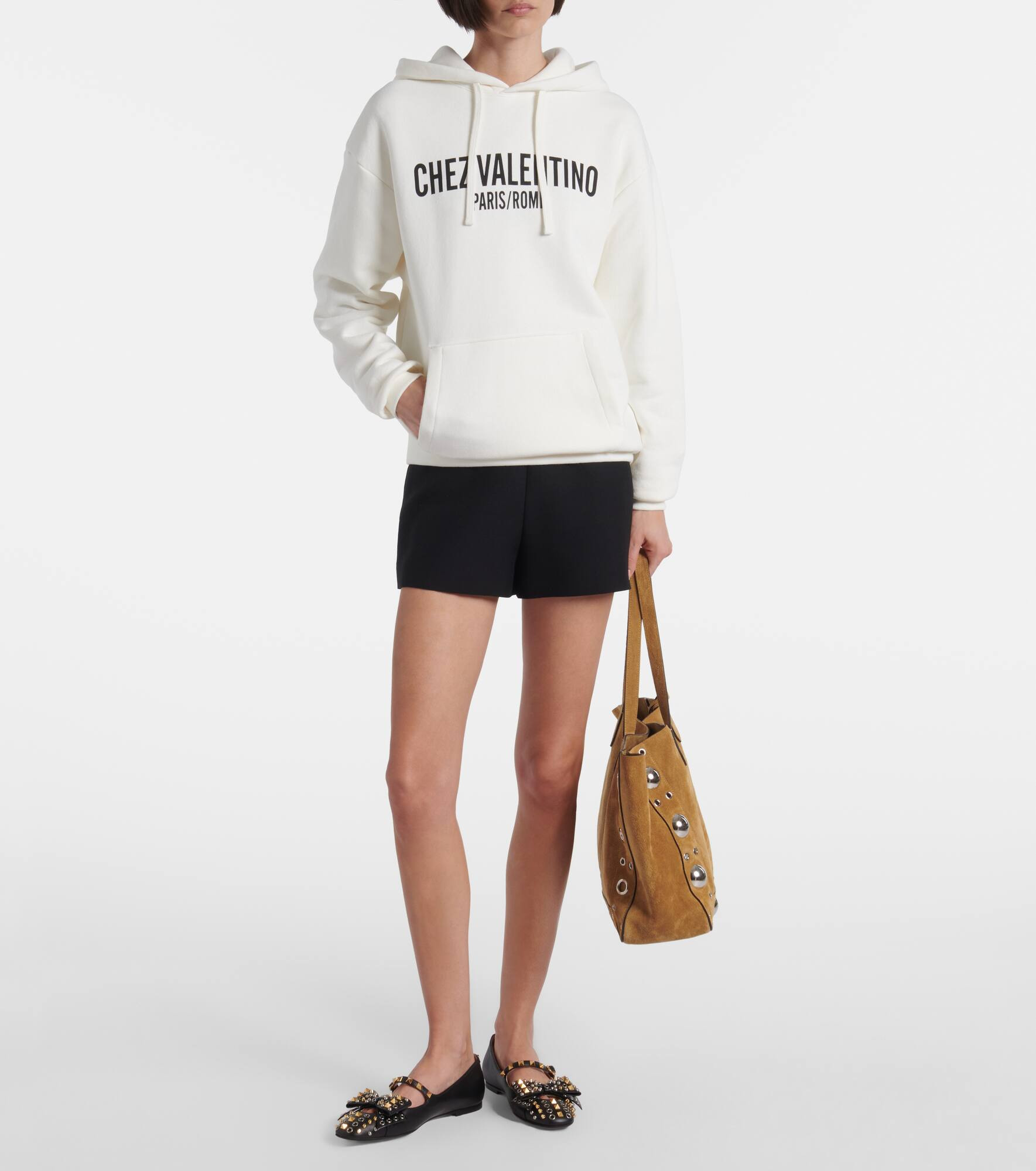 Printed cotton jersey hoodie - 2