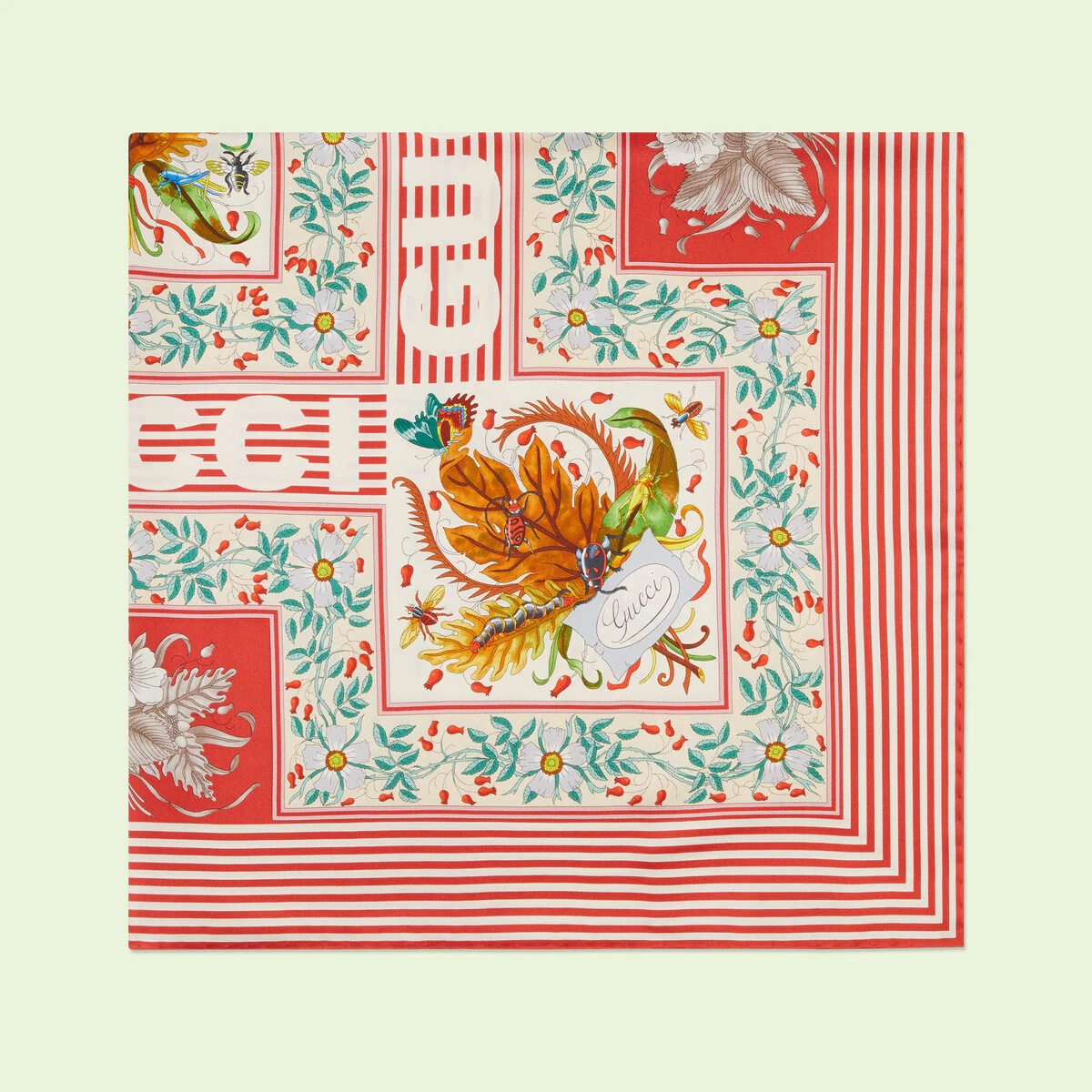 Gucci floral print silk scarf - 2