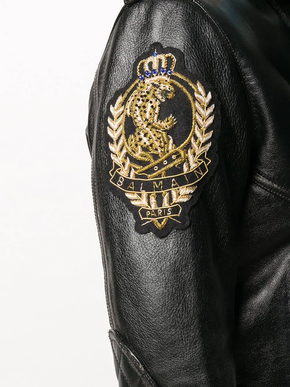 logo-patch biker jacket - 5