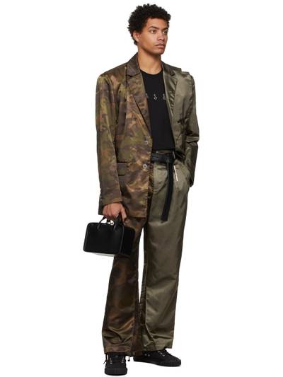FENG CHEN WANG Khaki & Brown Camouflage Paneled Blazer outlook