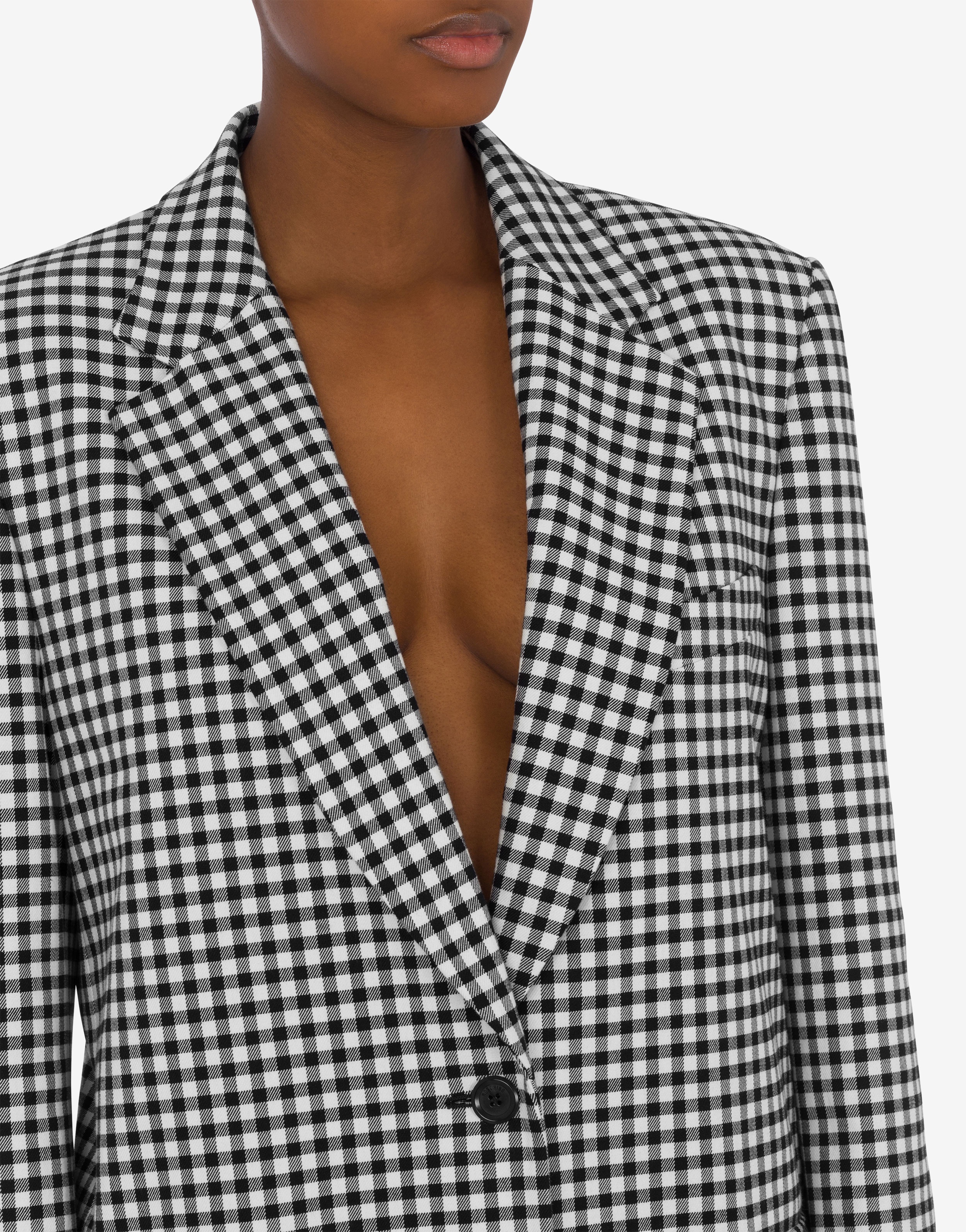 COTTON AND NYLON GINGHAM JACKET - 4