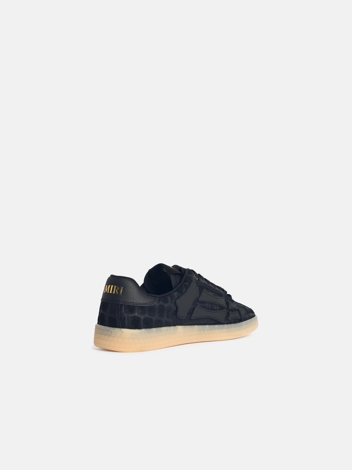 'CROC BONES' BLACK SUEDE SNEAKERS - 3