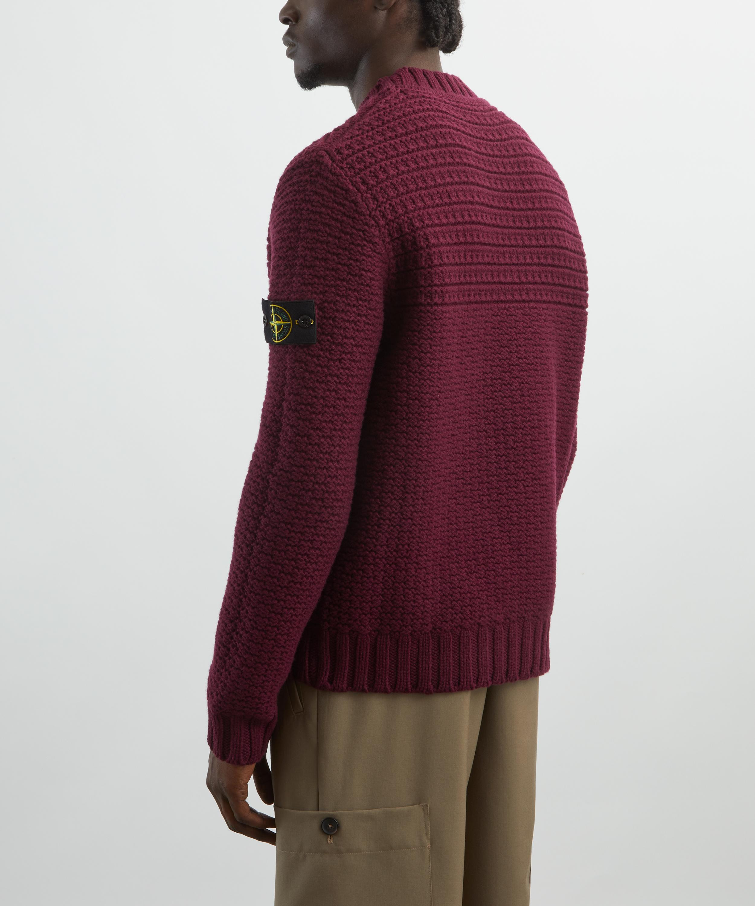 Bordeaux Textured Wool Jumper - 4