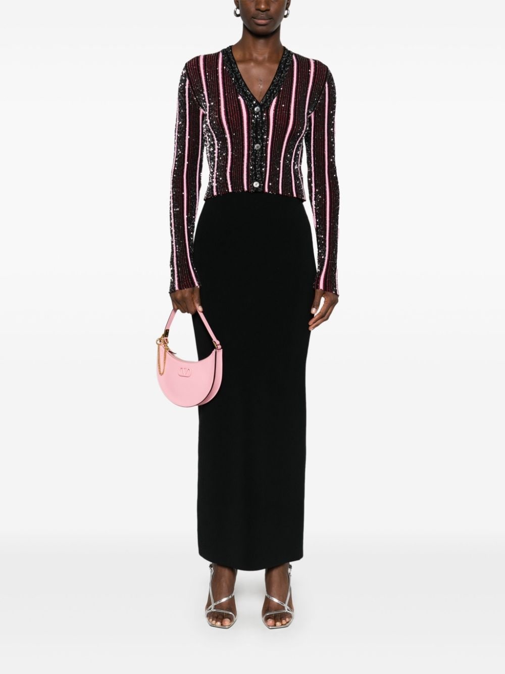 sequined ribbed cardigan - 2