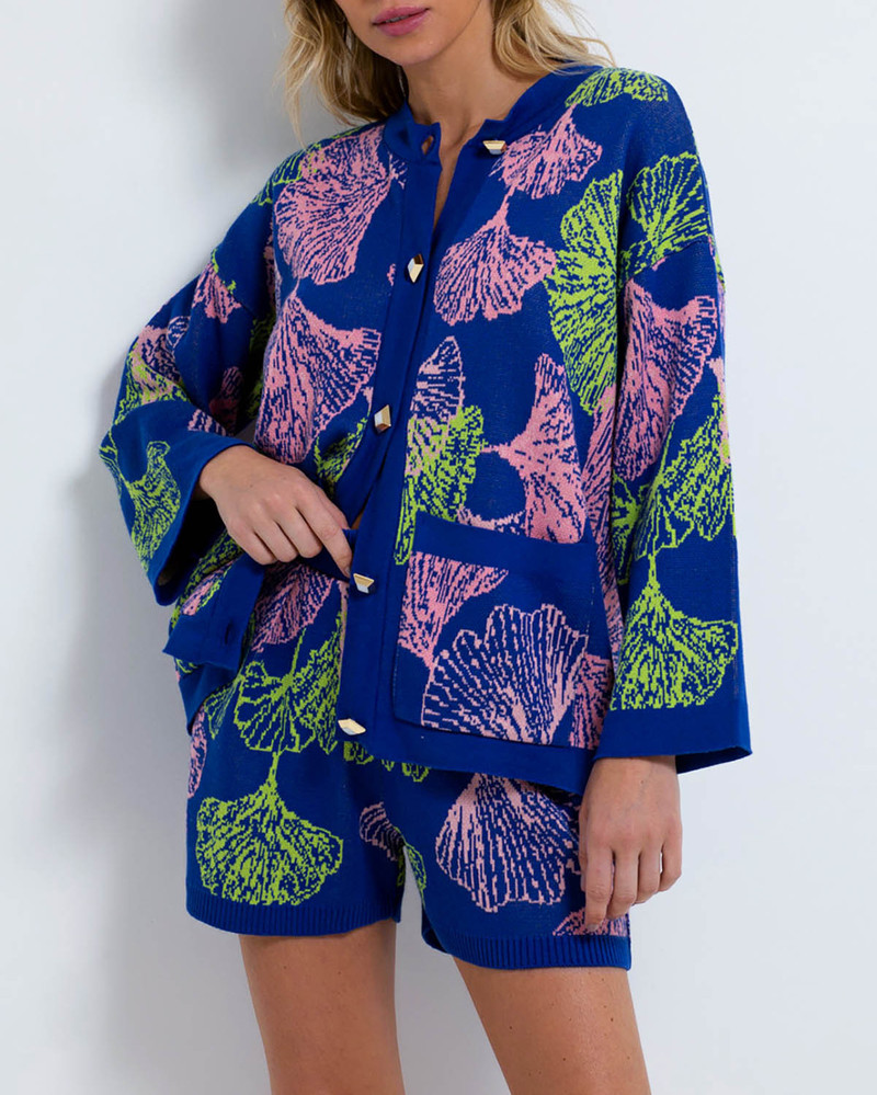 PatBO Ocean Leaf Intarsia Knit Short outlook