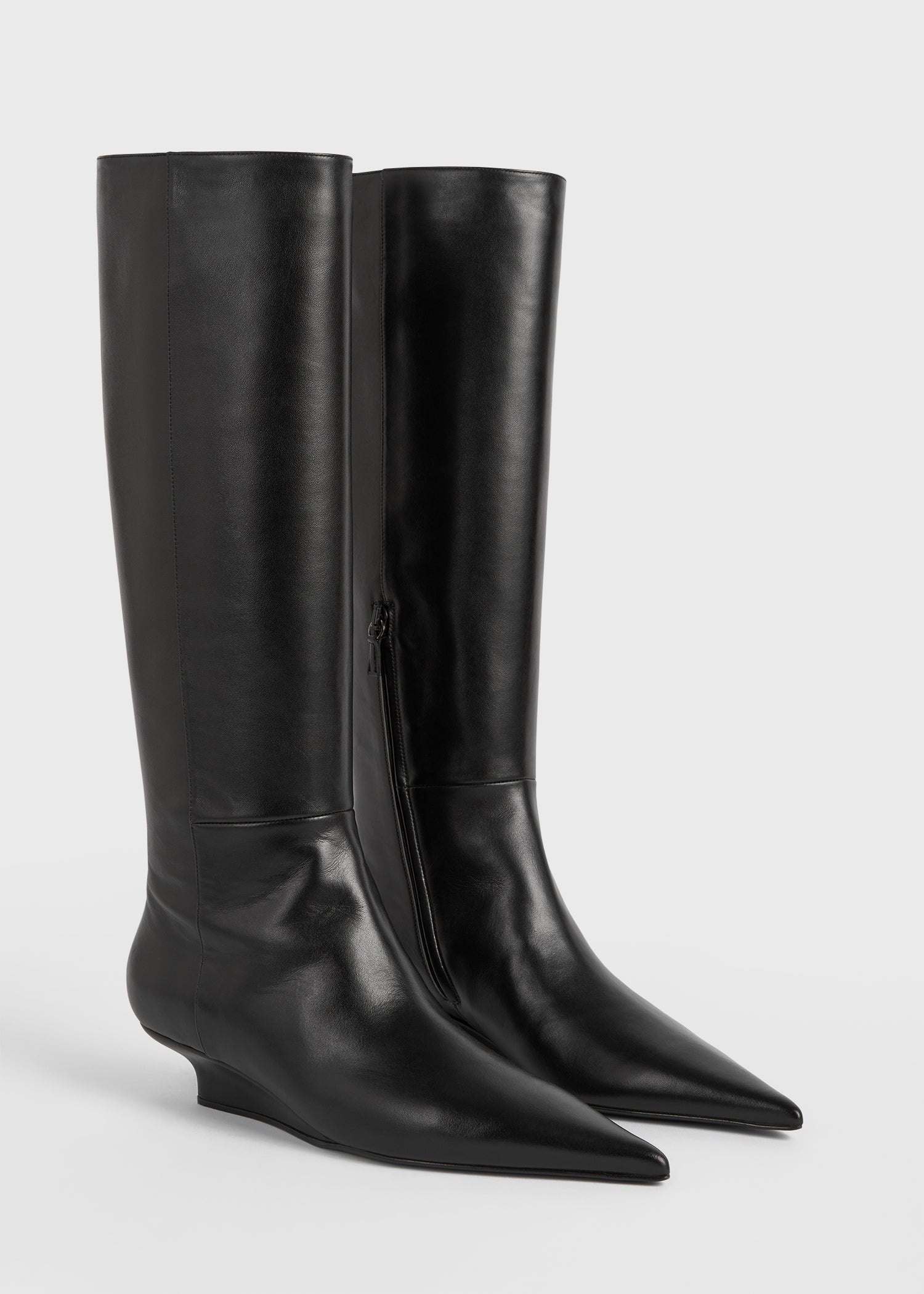 Sharp leather knee-high boots black - 6