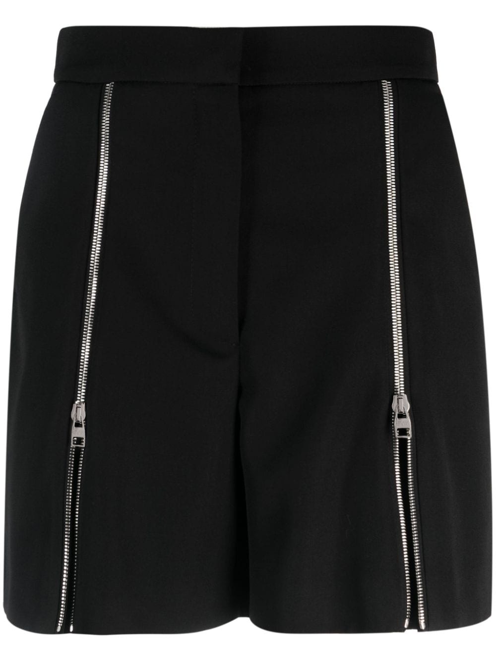 zip-embellished wool shorts - 1