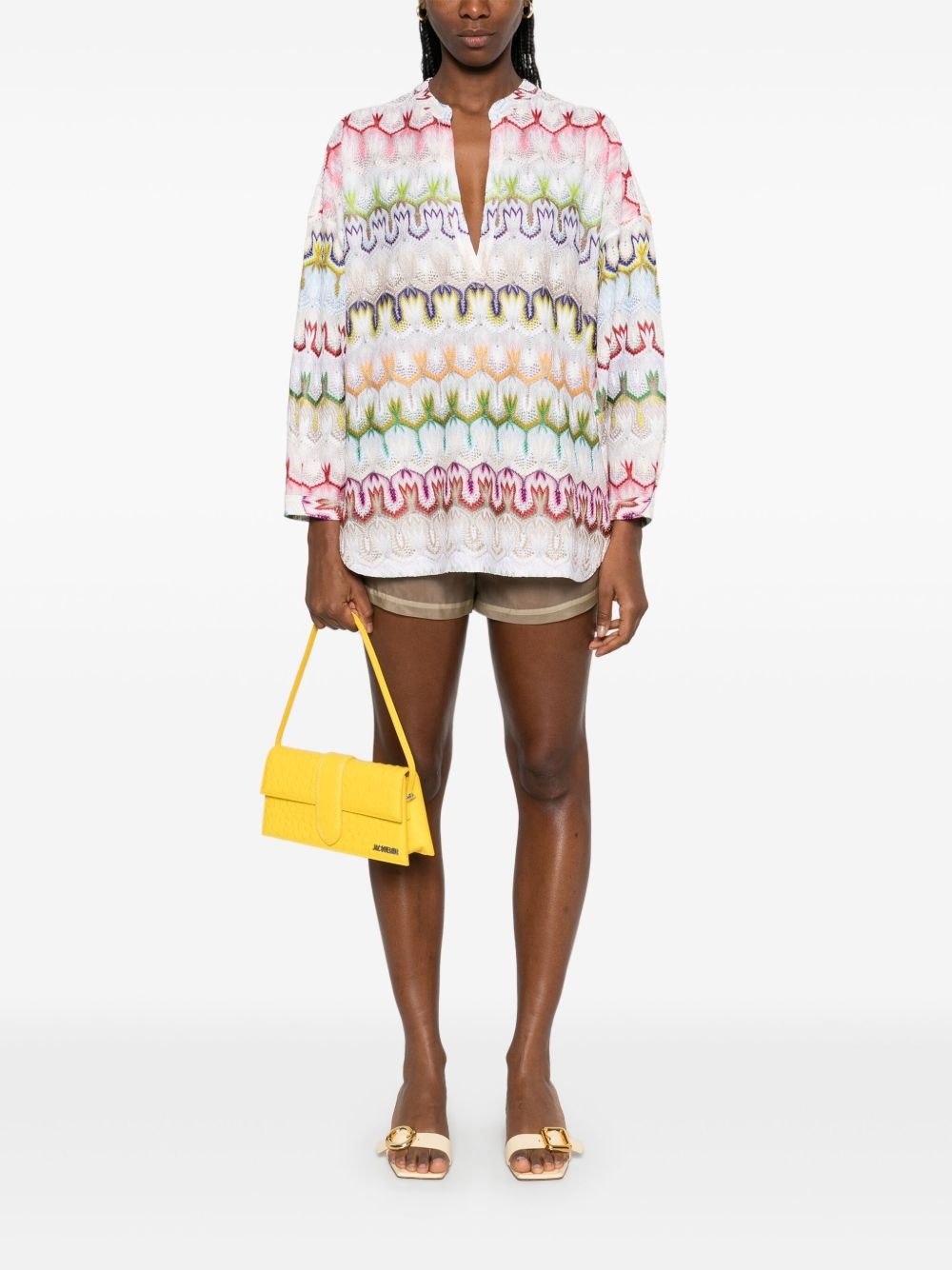 crochet-knit mini dress - 2