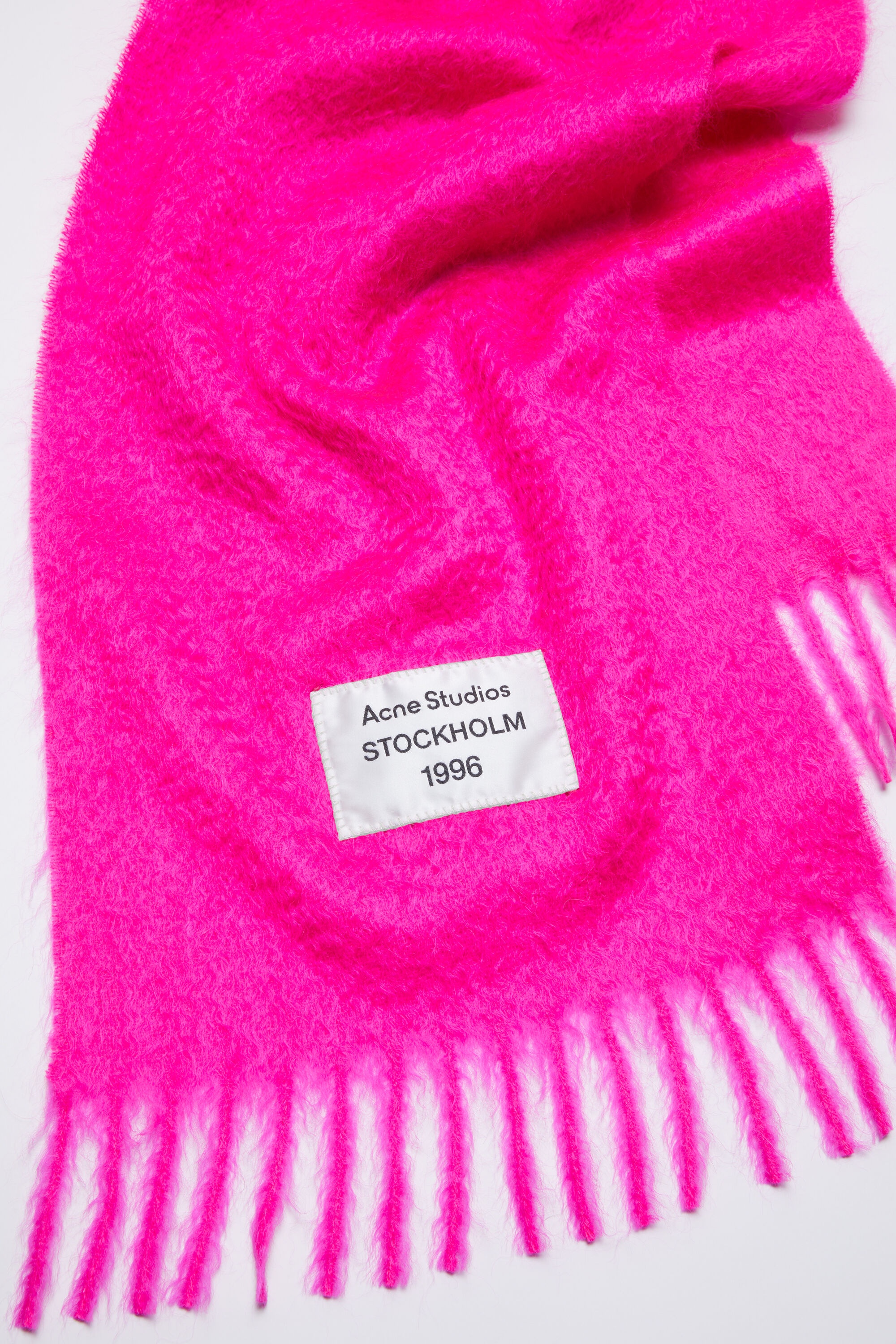 Fringe alpaca scarf - Fuchsia pink - 4