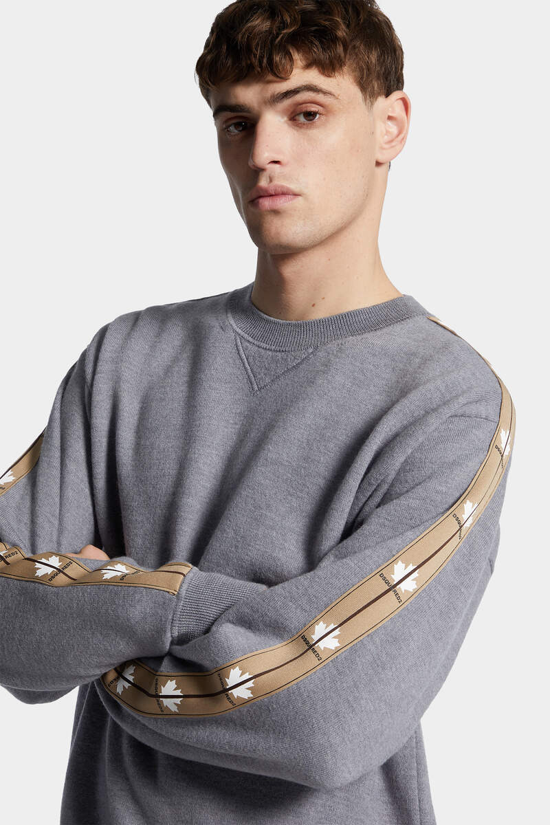 MAPLE LEAF TAPE SWEATER - 5
