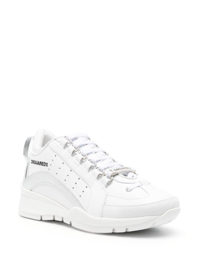 DSQUARED2 logo-embroidered leather sneakers outlook