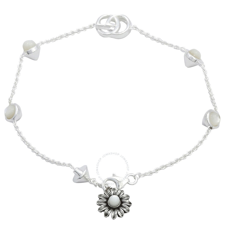 Gucci GG Marmont Mother of Pearl Sterling Silver Bracelet - 2