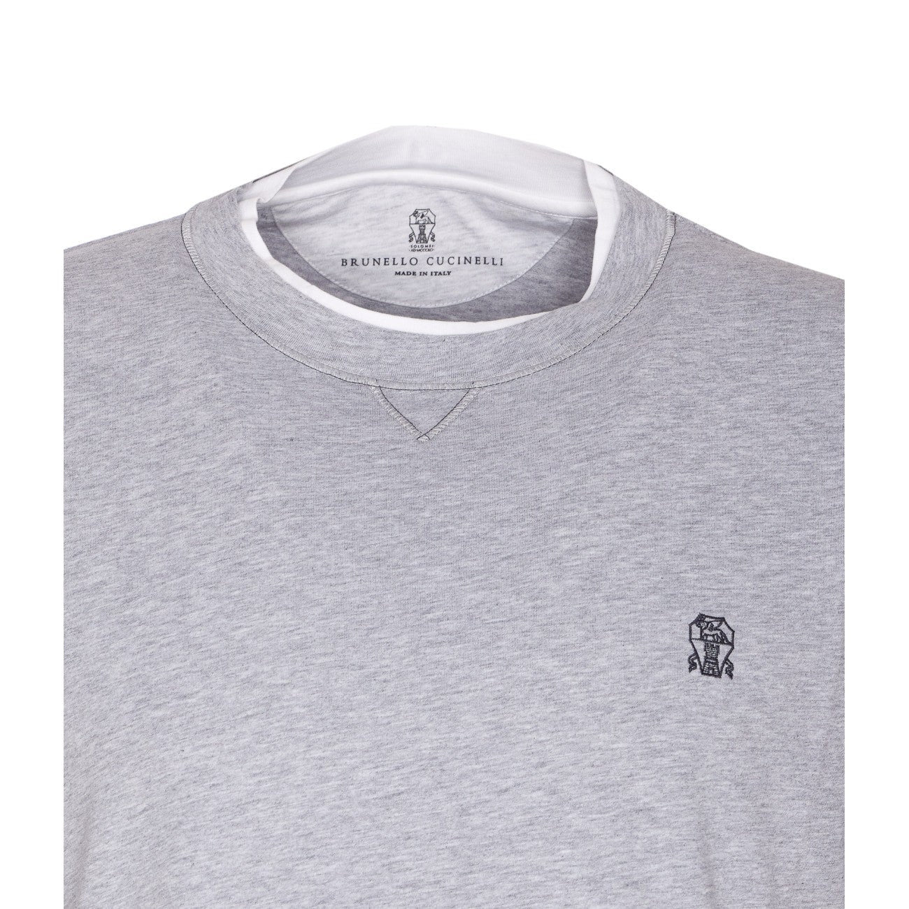 Brunello Cucinelli Men Faux Layering Logo T-Shirt - 2
