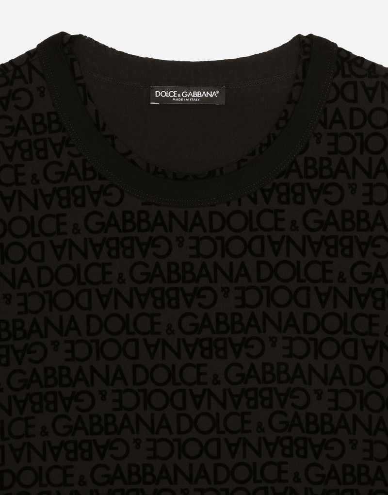 Cotton T-shirt with flocked Dolce&Gabbana logo 3