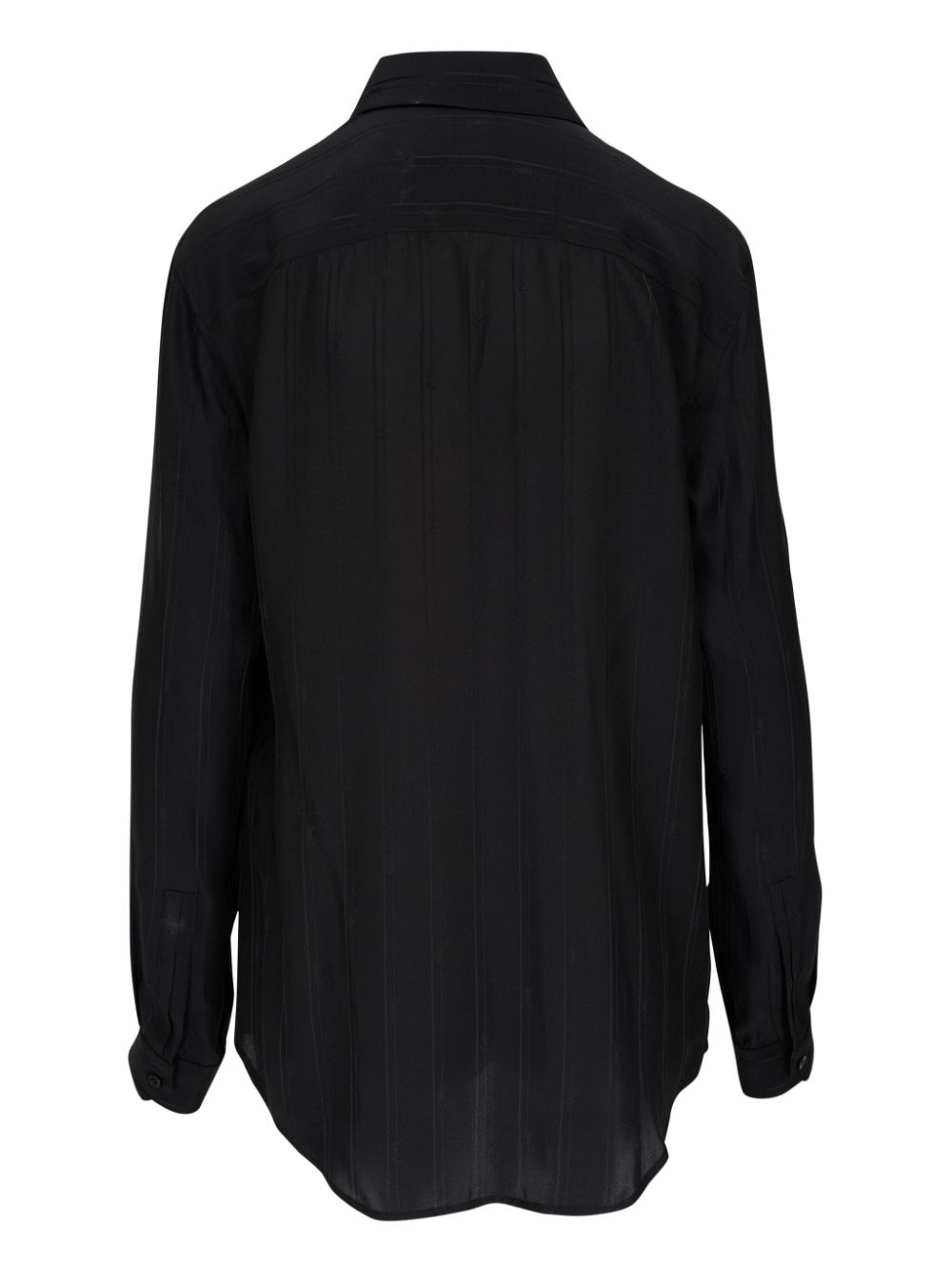 striped button-up silk shirt - 2