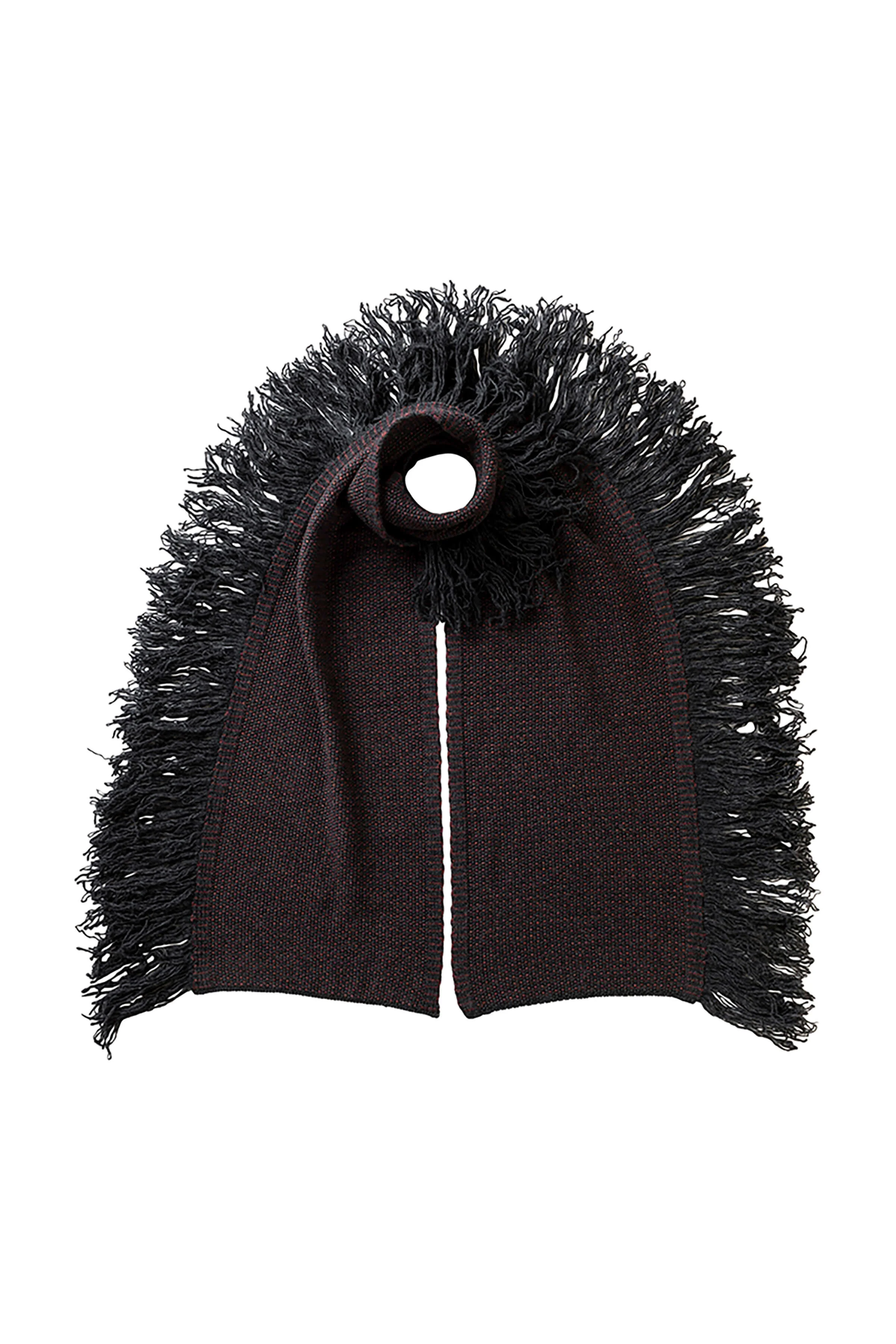 Fringed Cashmere Purple Scarf - 1