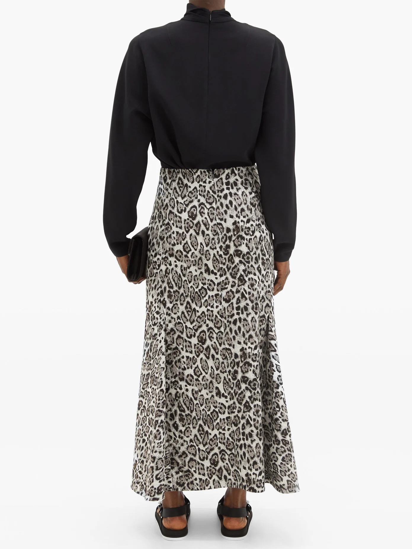 Ivetta leopard-jacquard cotton-blend skirt - 6