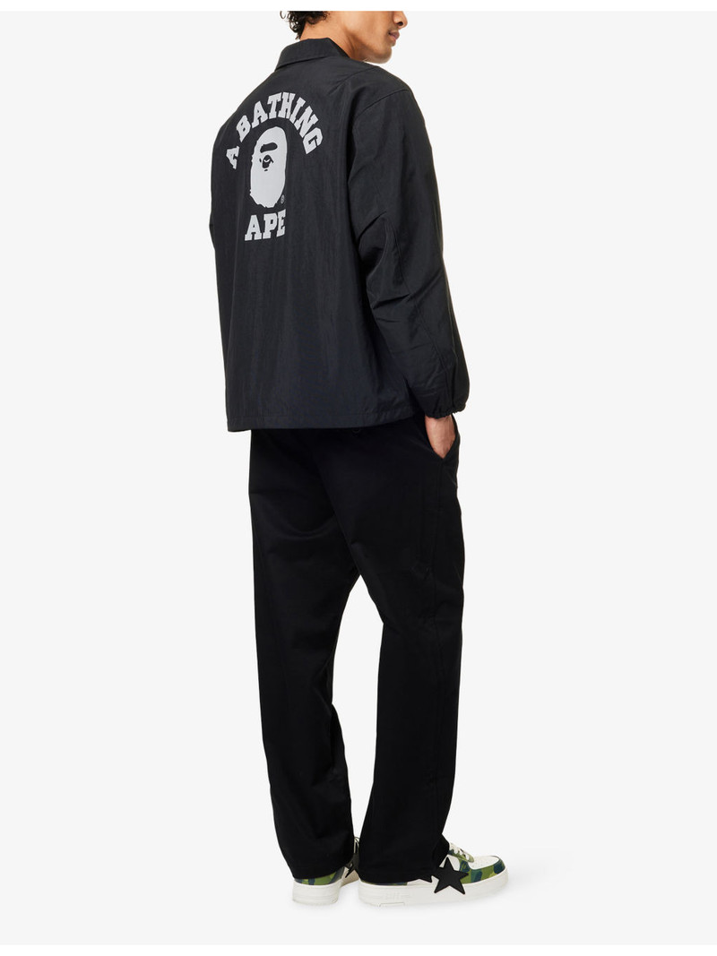 A BATHING APE® Wind Stopper Logo-Embroidered Woven Coach Jacket outlook