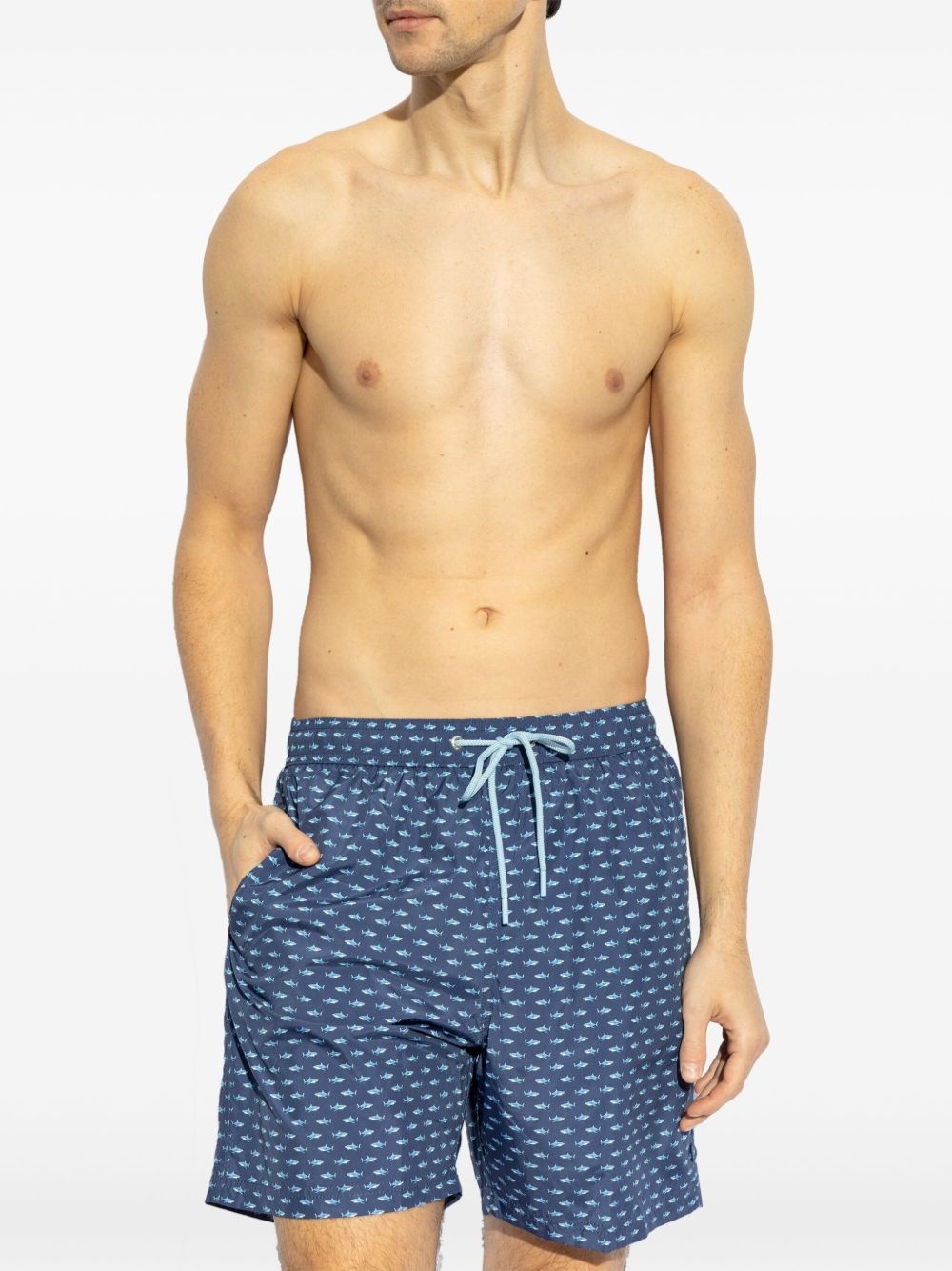 shark-print swim shorts - 2