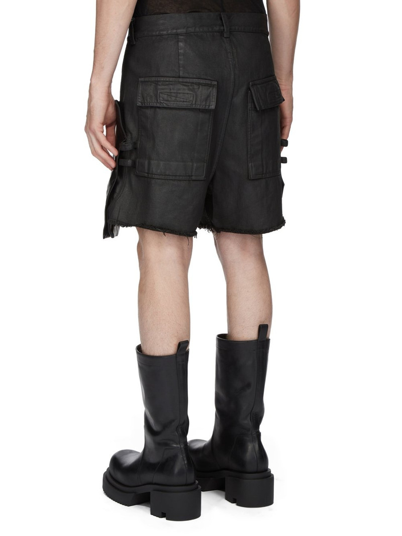 Stefan Straight-Leg Leather and Denim Shorts 3