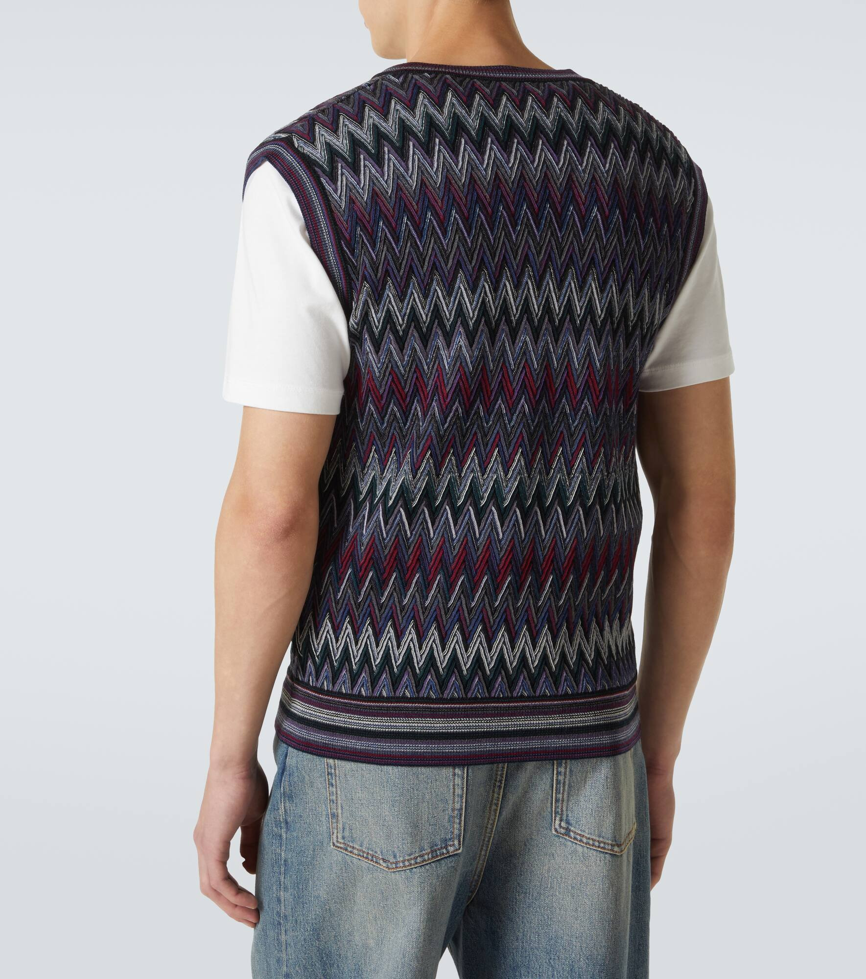 Zigzag wool sweater vest - 4