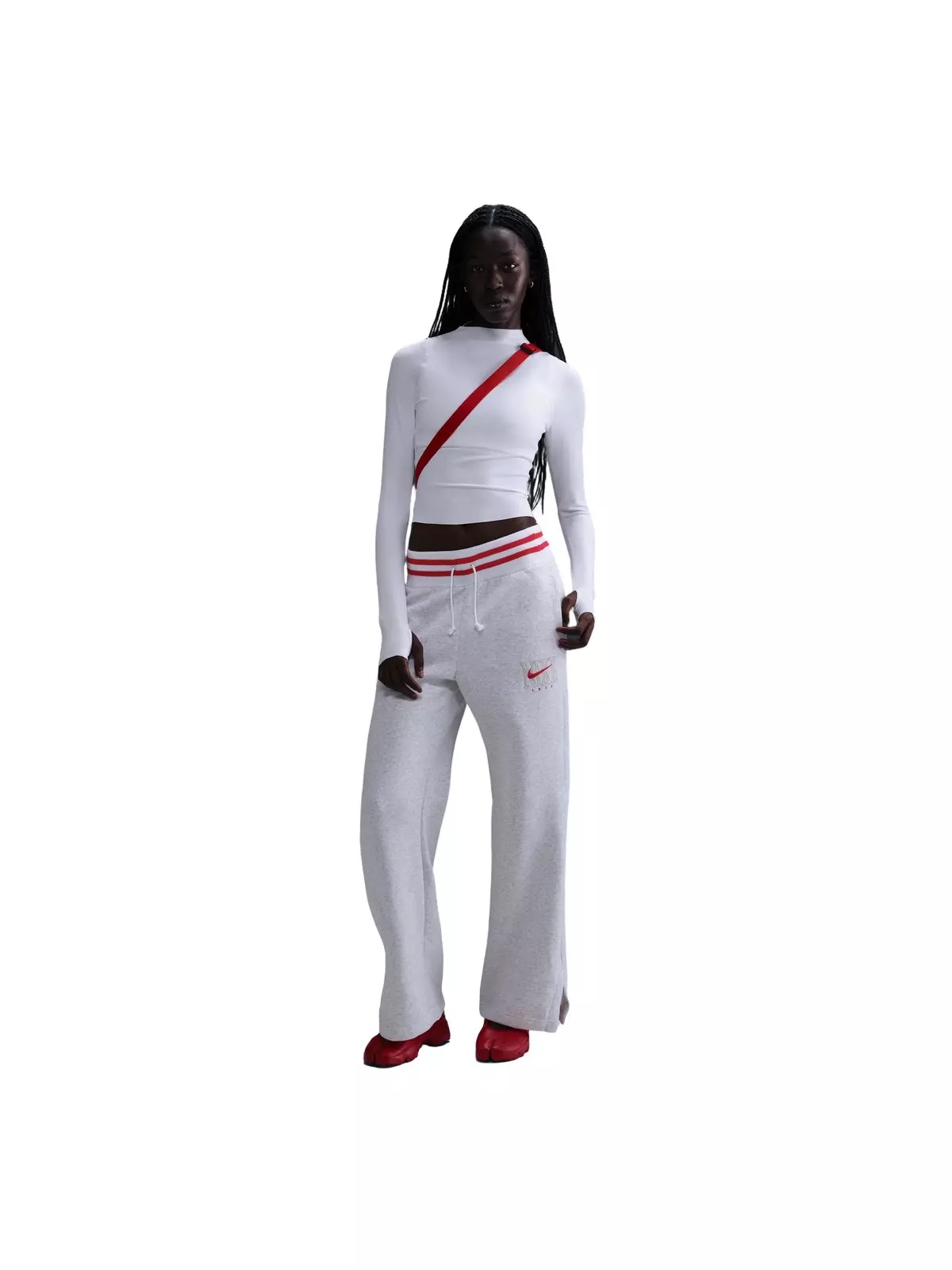 Women's Sportswear Phoenix Fleece Oversized Crewneck Sweat Pants-Birch Heather - 3