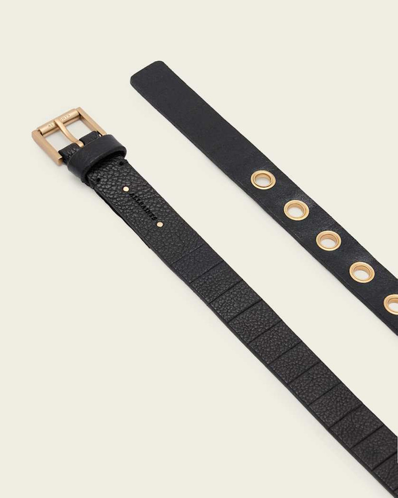 KYLIN SKINNY LEATHER EYELET BELT 3