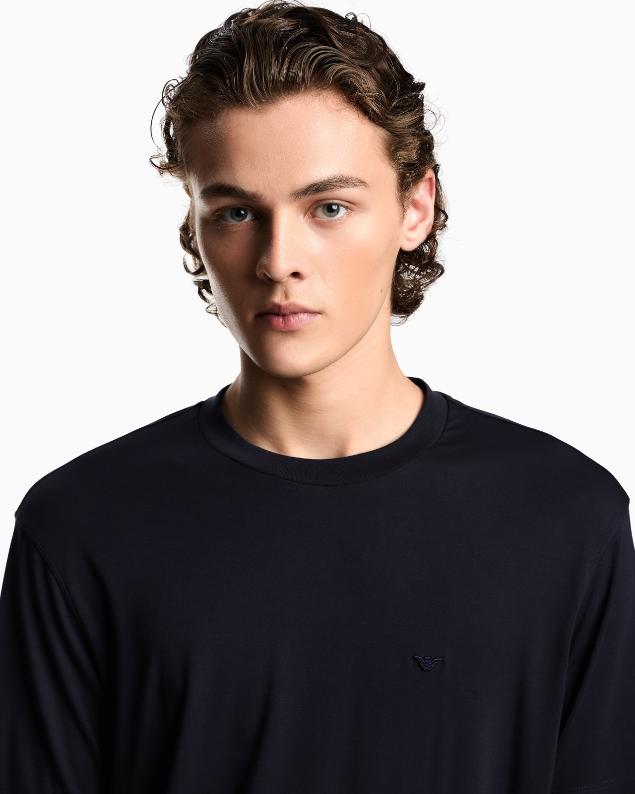 MODAL JERSEY T-SHIRT WITH MICRO EAGLE EMBROIDERY - 5