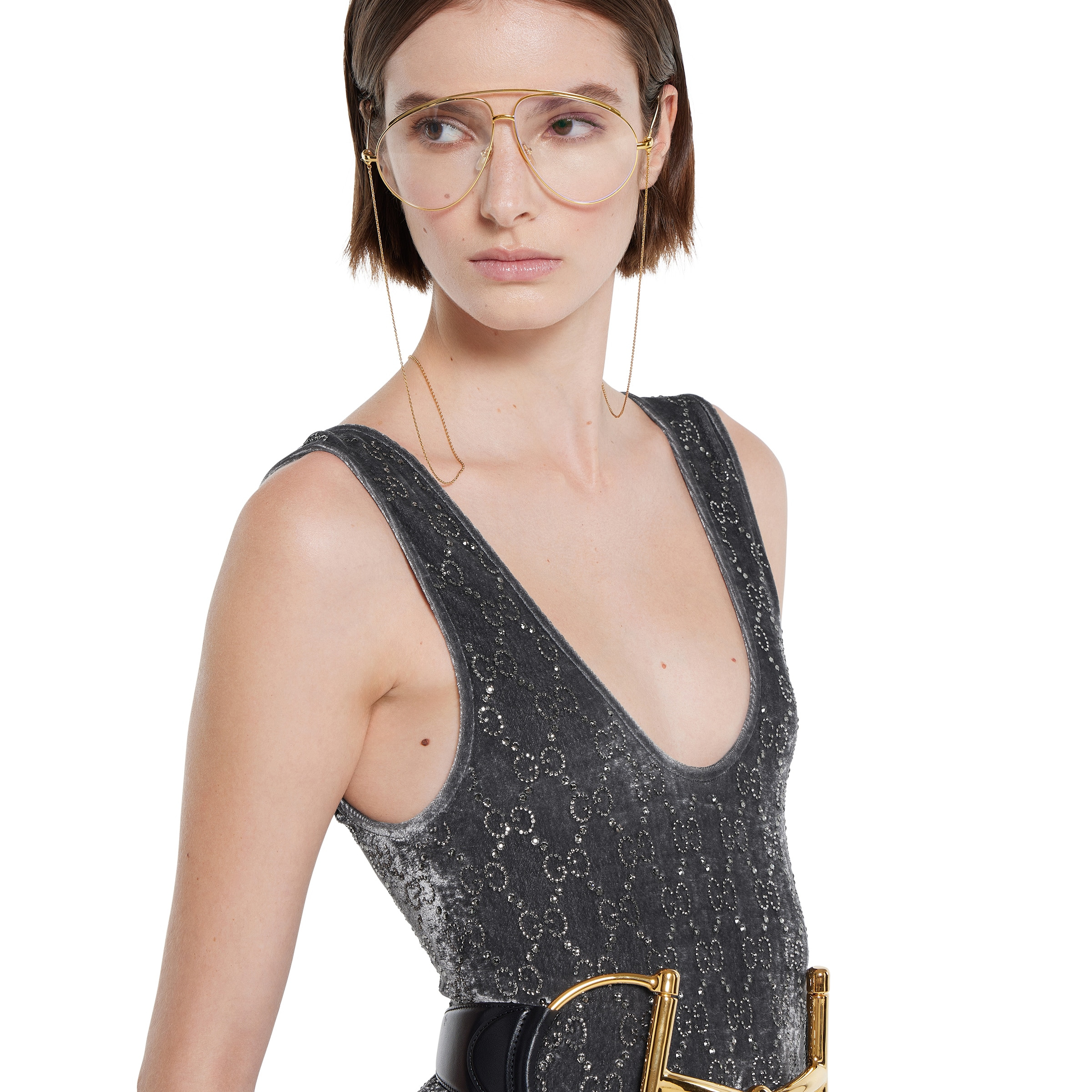 GG crystal embroidered jumpsuit - 5