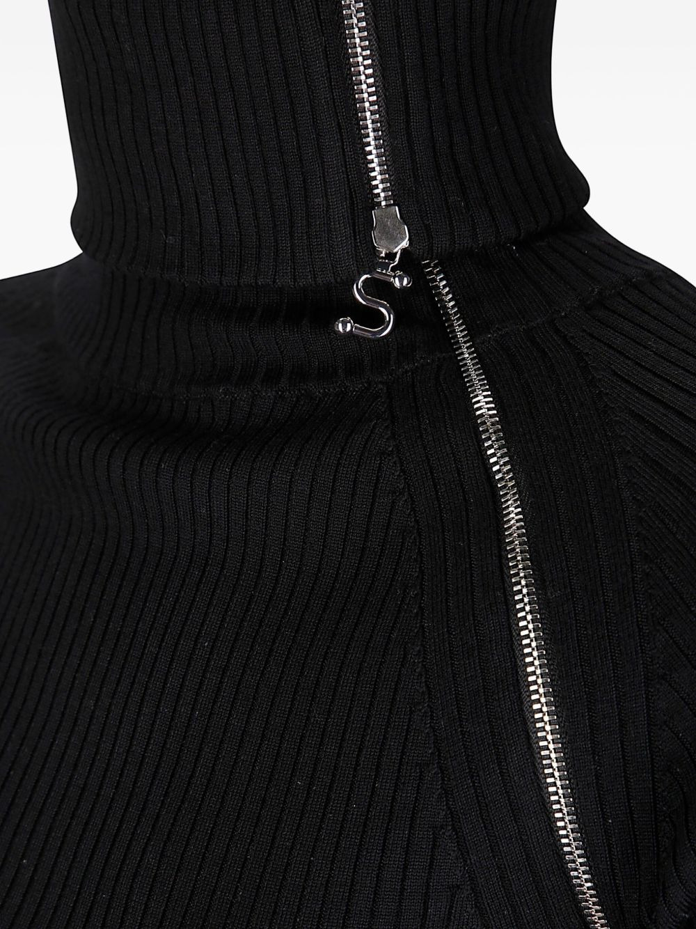 ribbed-knit zip-detail sweater - 3