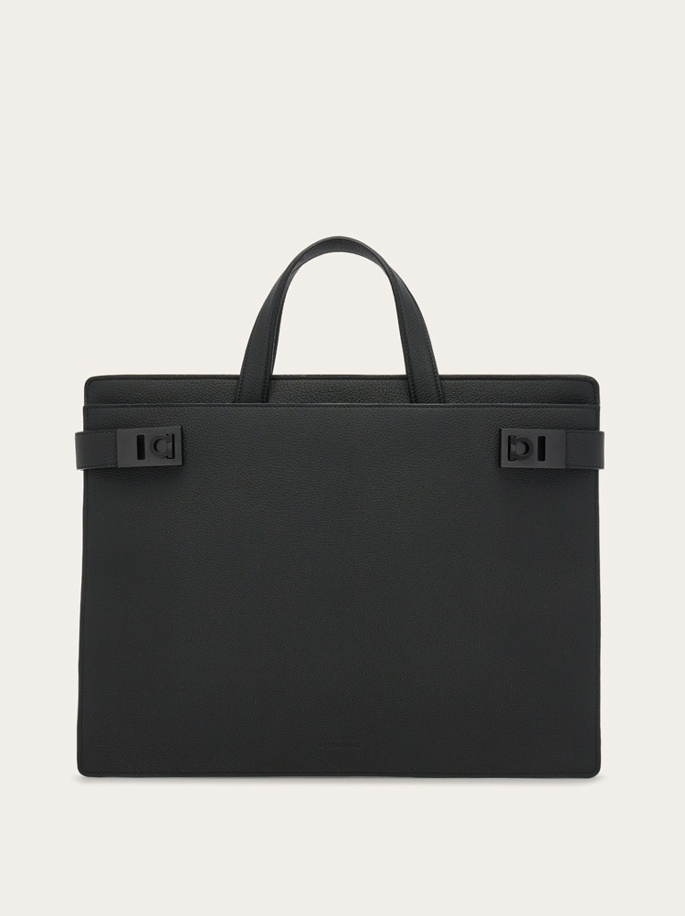 BRIEFCASE WITH GANCINI BUCKLES - 1