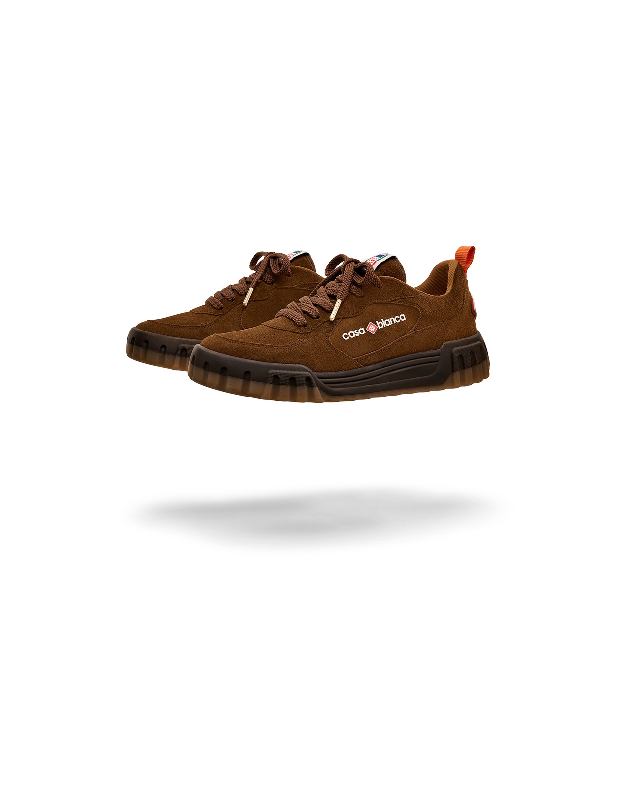 Women's Brown Suede Court Sneaker | Casablanca Paris - 4