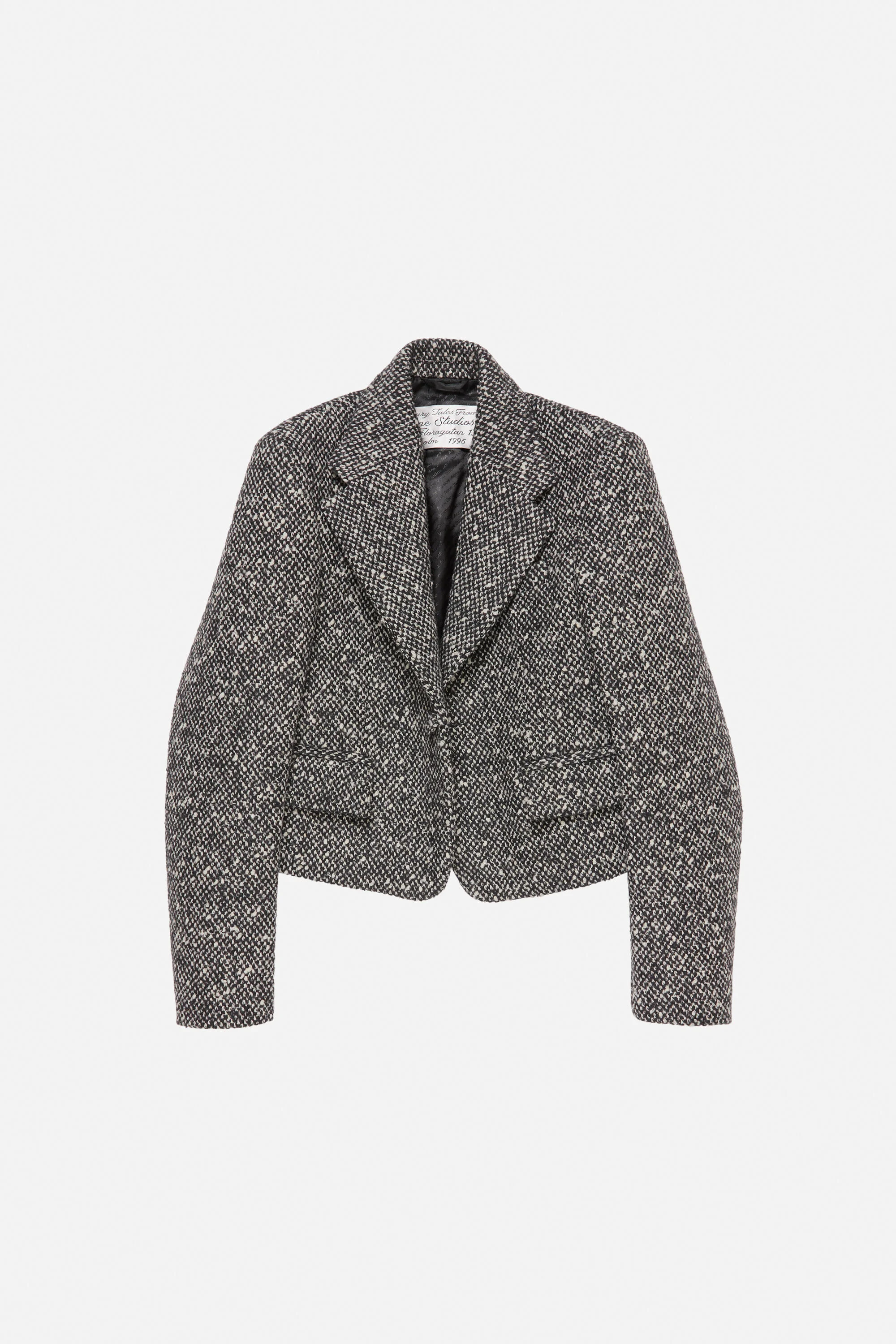 Tweed suit jacket - Regular fit - Black/white - 1