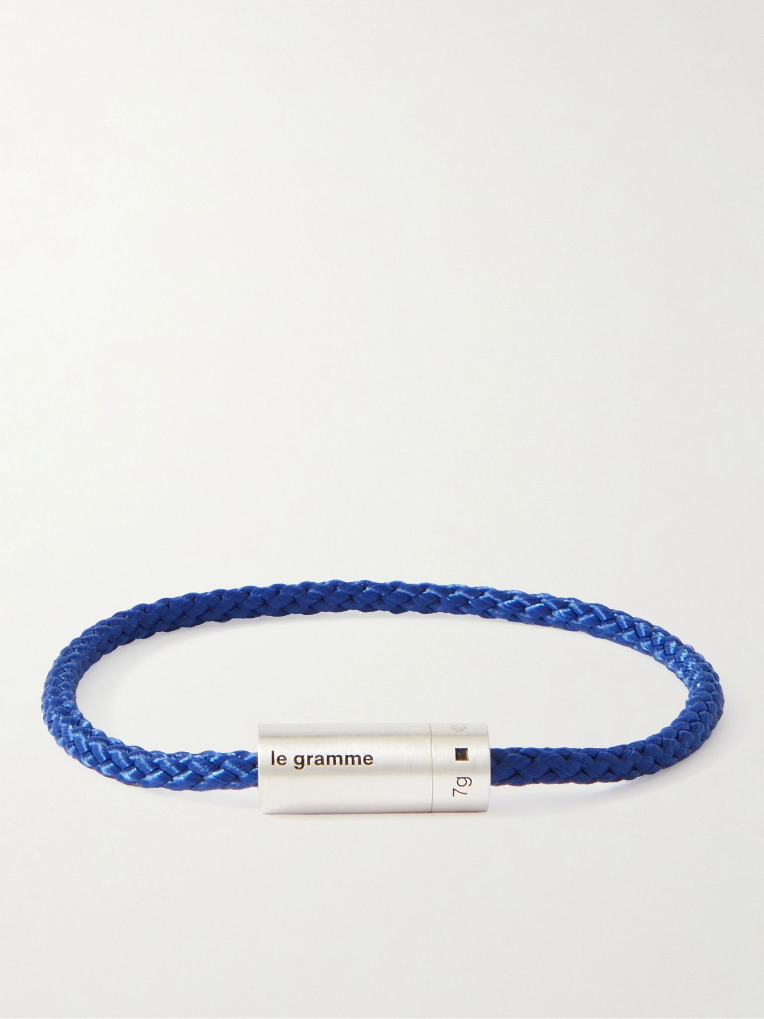7g Braided Cord and Sterling Silver Bracelet Navy - 1