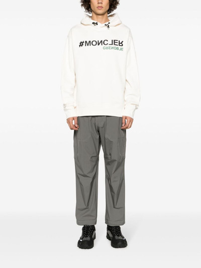 Moncler logo-print cotton hoodie outlook