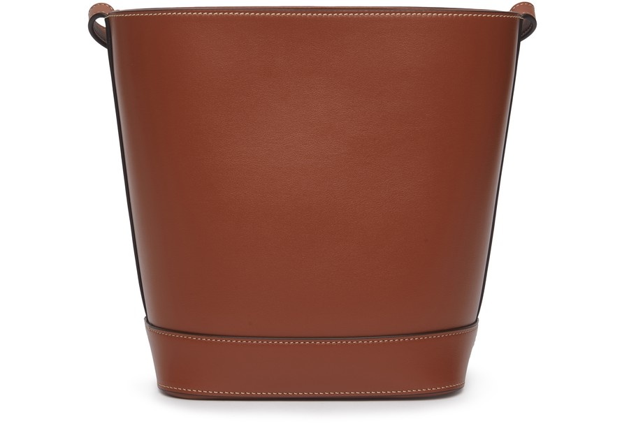 SMALL BUCKET CUIR TRIOMPHE IN SMOOTH CALFSKIN - TAN