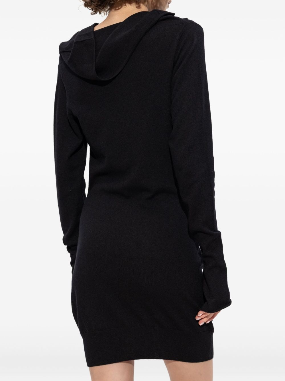 mock-neck button-up mini dress - 4