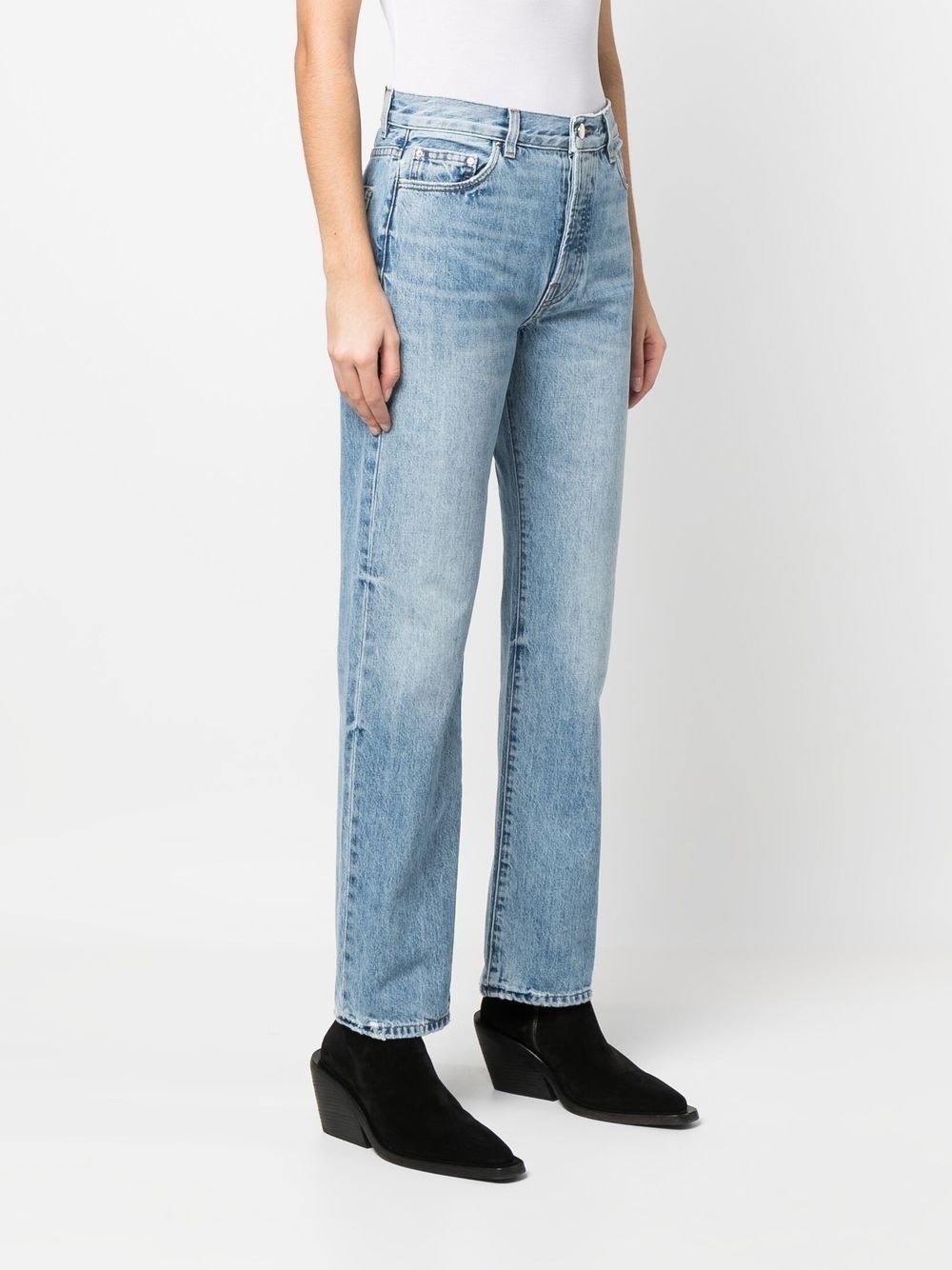 stonewash straight-leg jeans - 3