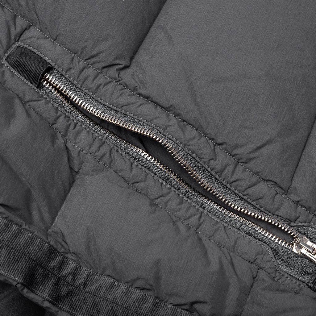 REAL FEATHER HOODED JACKET - LEAD GREY - 4