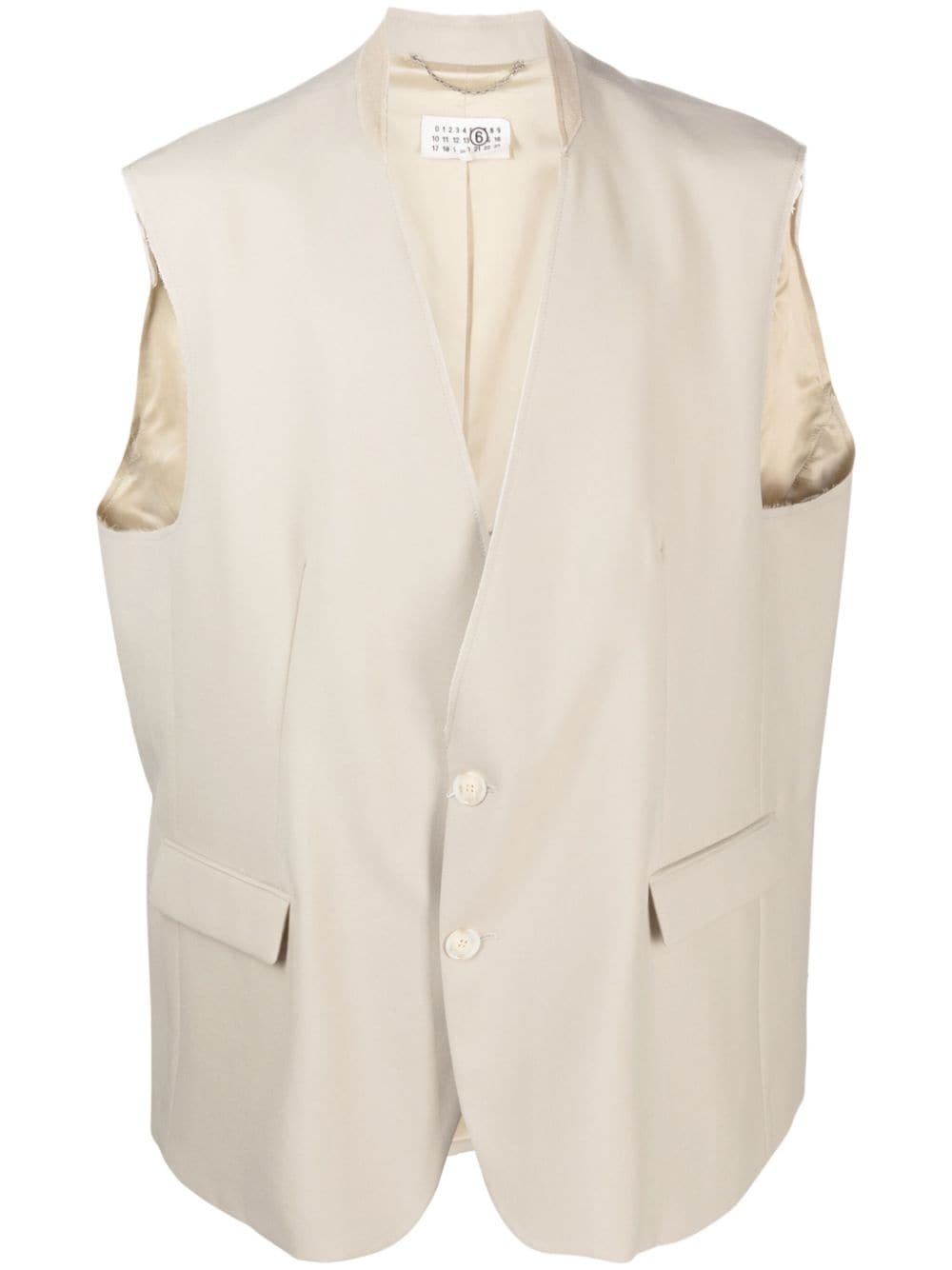 V-neck button-fastening waistcoat - 1