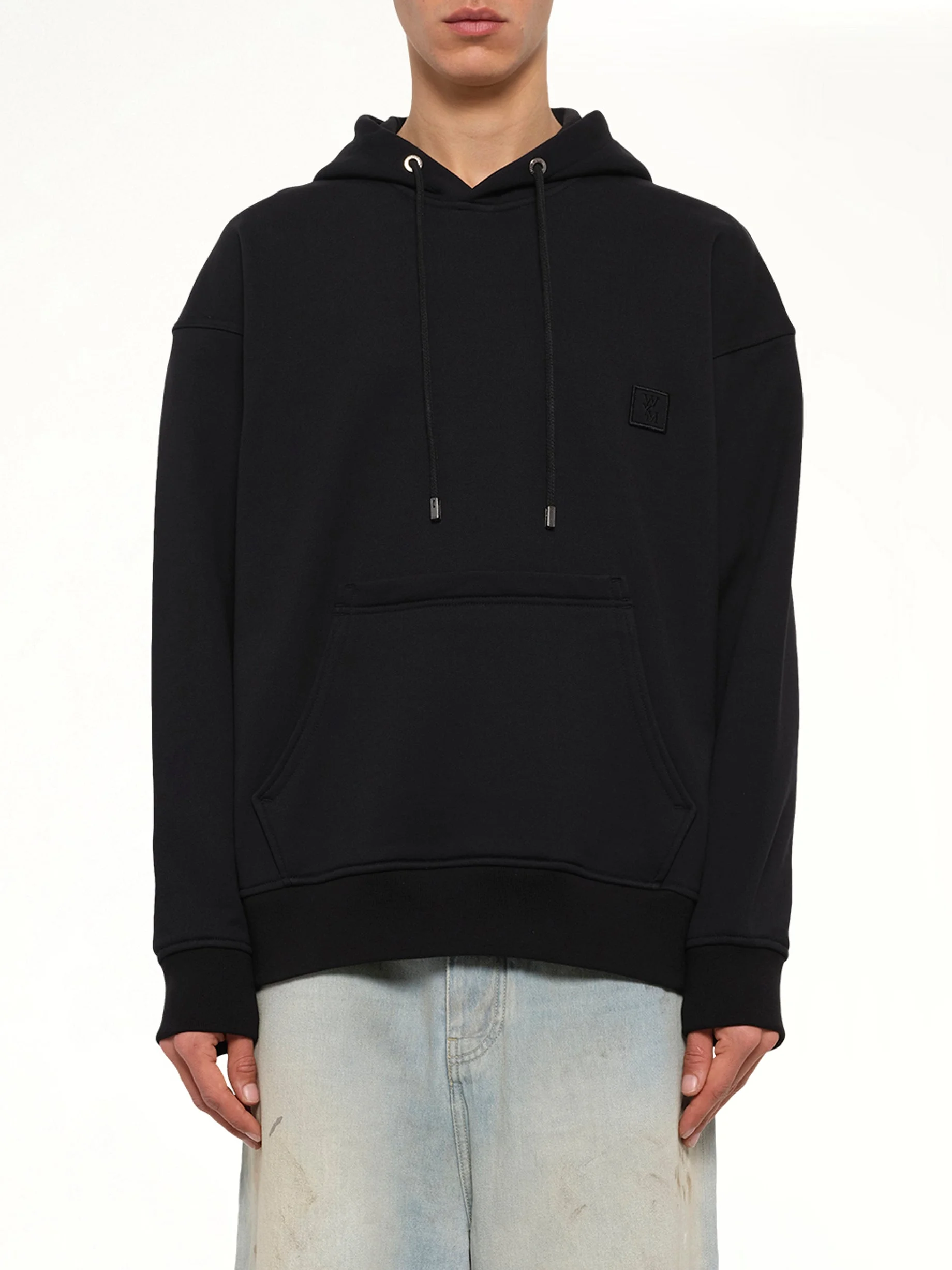 Flower Print Hoodie in Black - 1