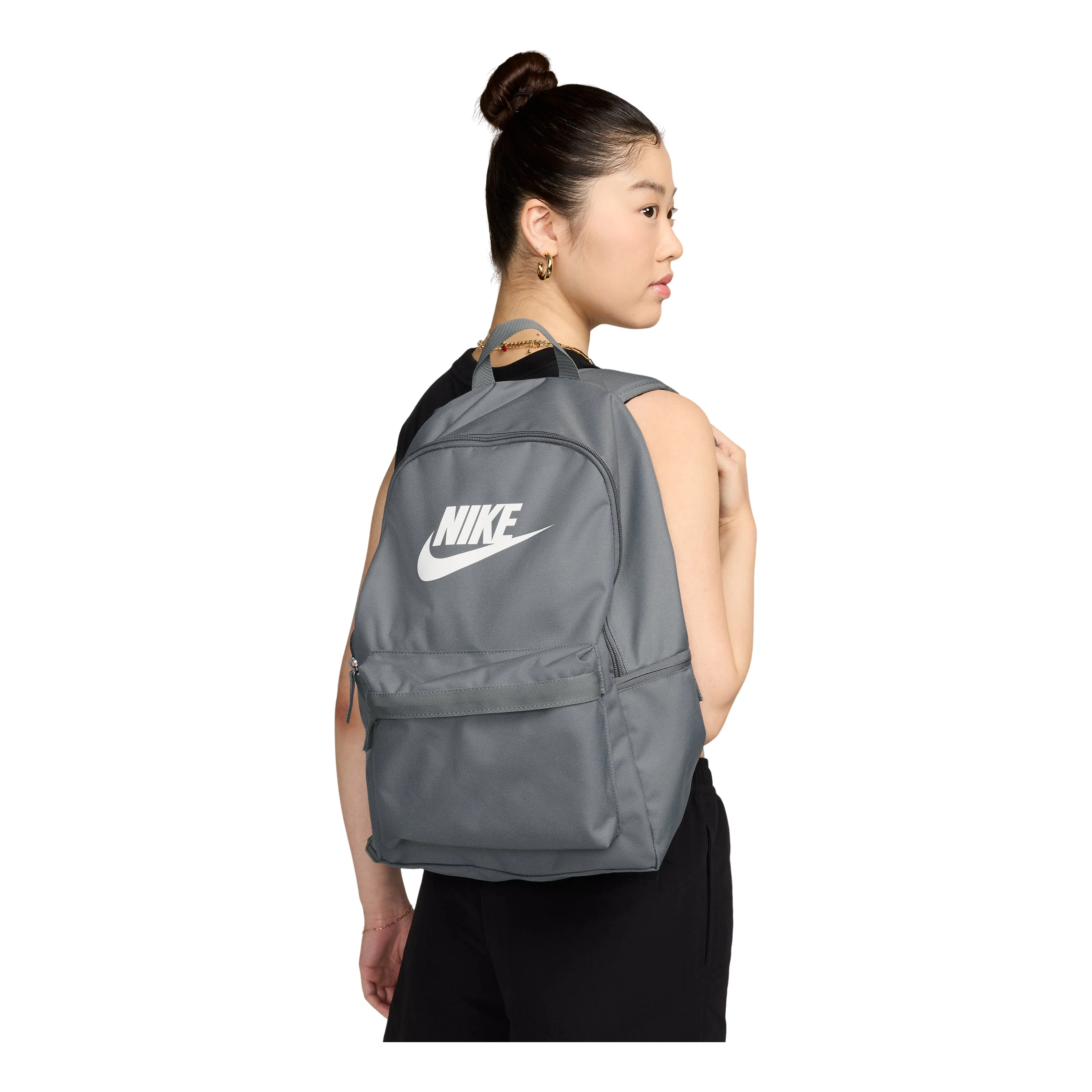 dc4244 nike heritage backpack Unisex (25L), Black/Black/White, MISC The spacious main compartment offers plenty of storage space to bring a jacket Nike Heritage Backpack Black And